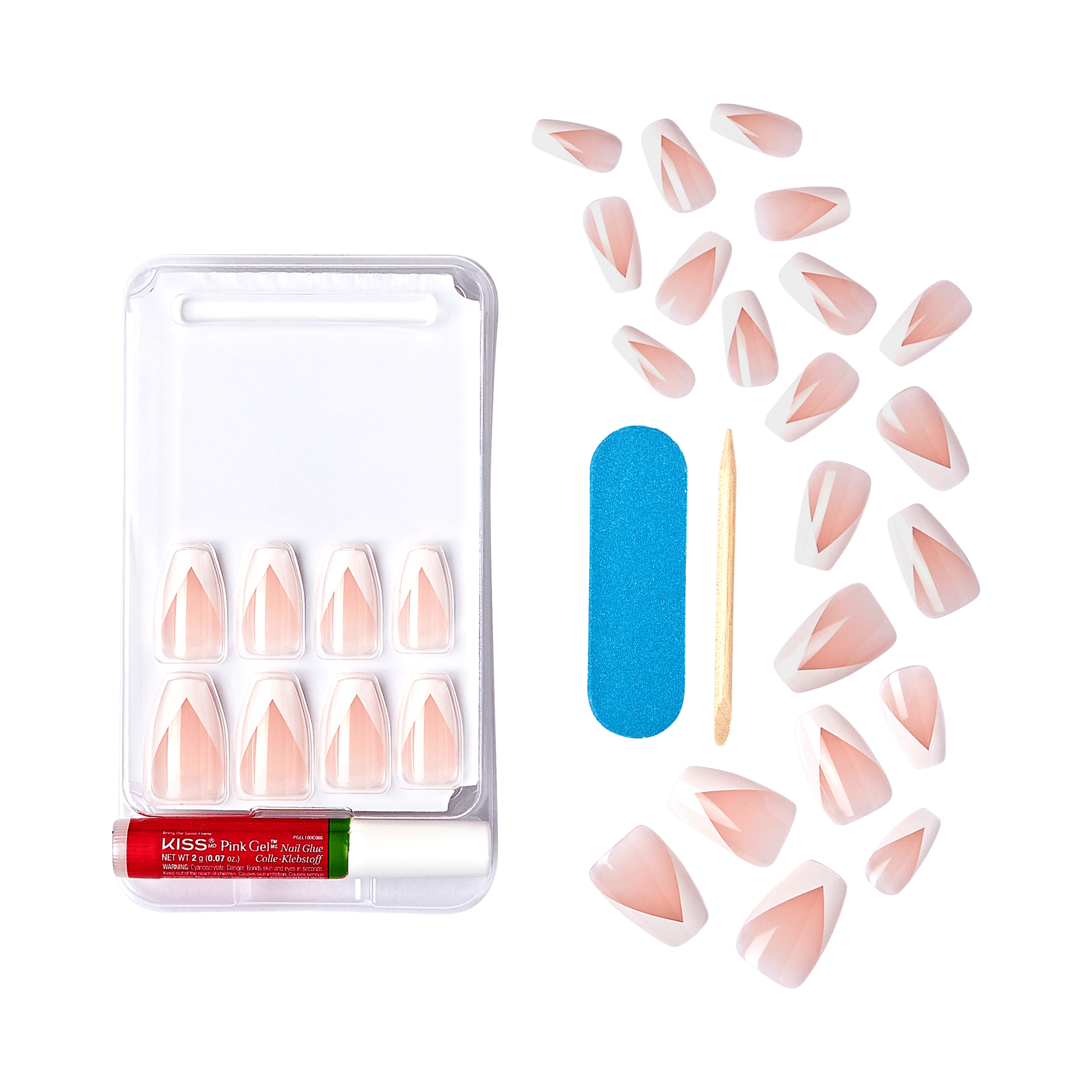KISS Classy Press On Glue Nails - Silk Dress