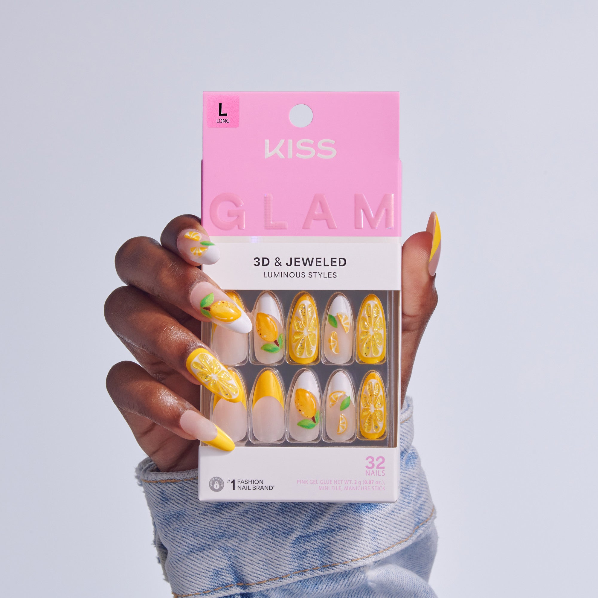 KISS GLAM 3D & Jewel Press On Glue Nails - Cherish the Moment