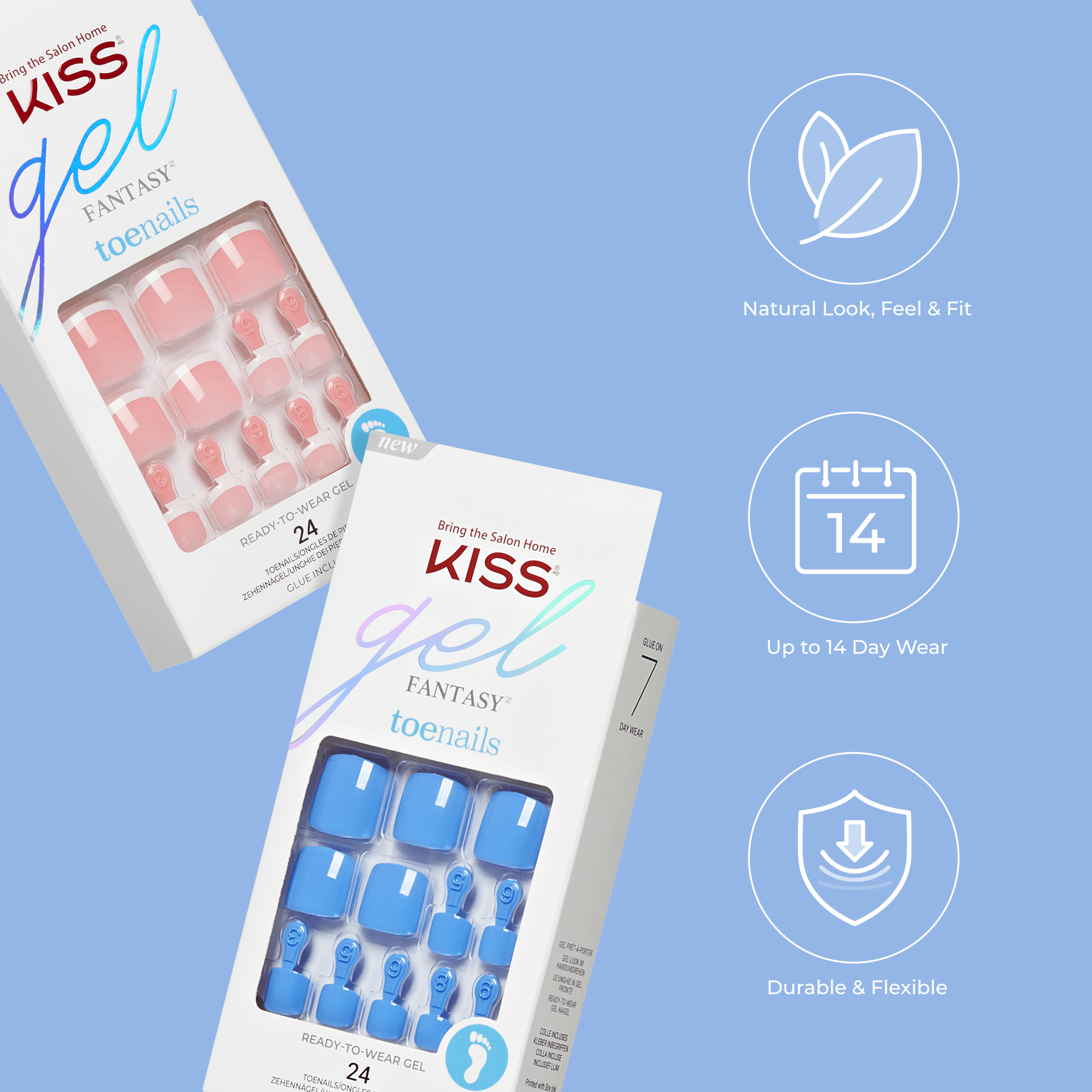 KISS Everlasting French Press On Glue Toenails - Limitless