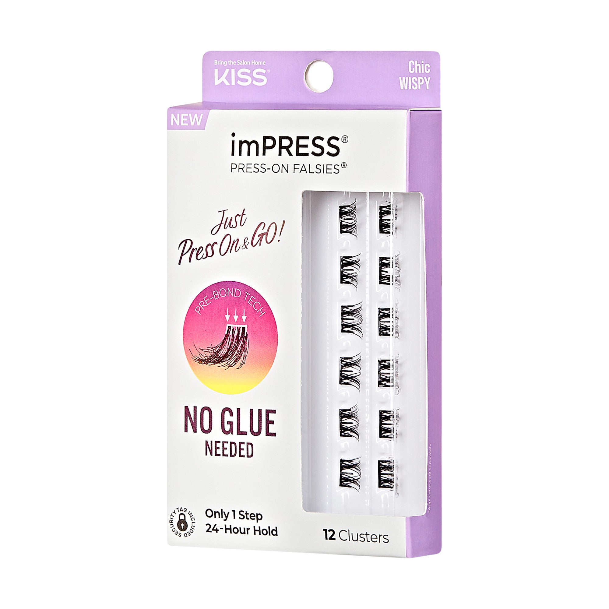 Impress Falsies Self Adhesive Eyelashes, 12 Lash Clusters - Chic