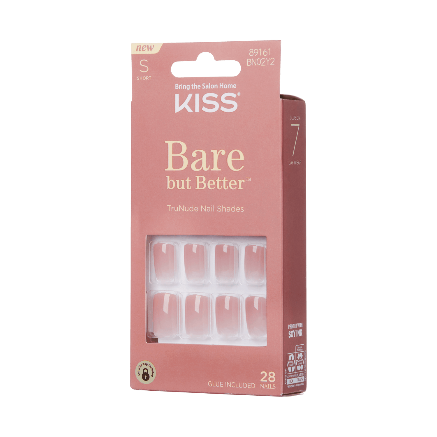 KISS Bare but Better Press On Glue Nails - Nude Beach
