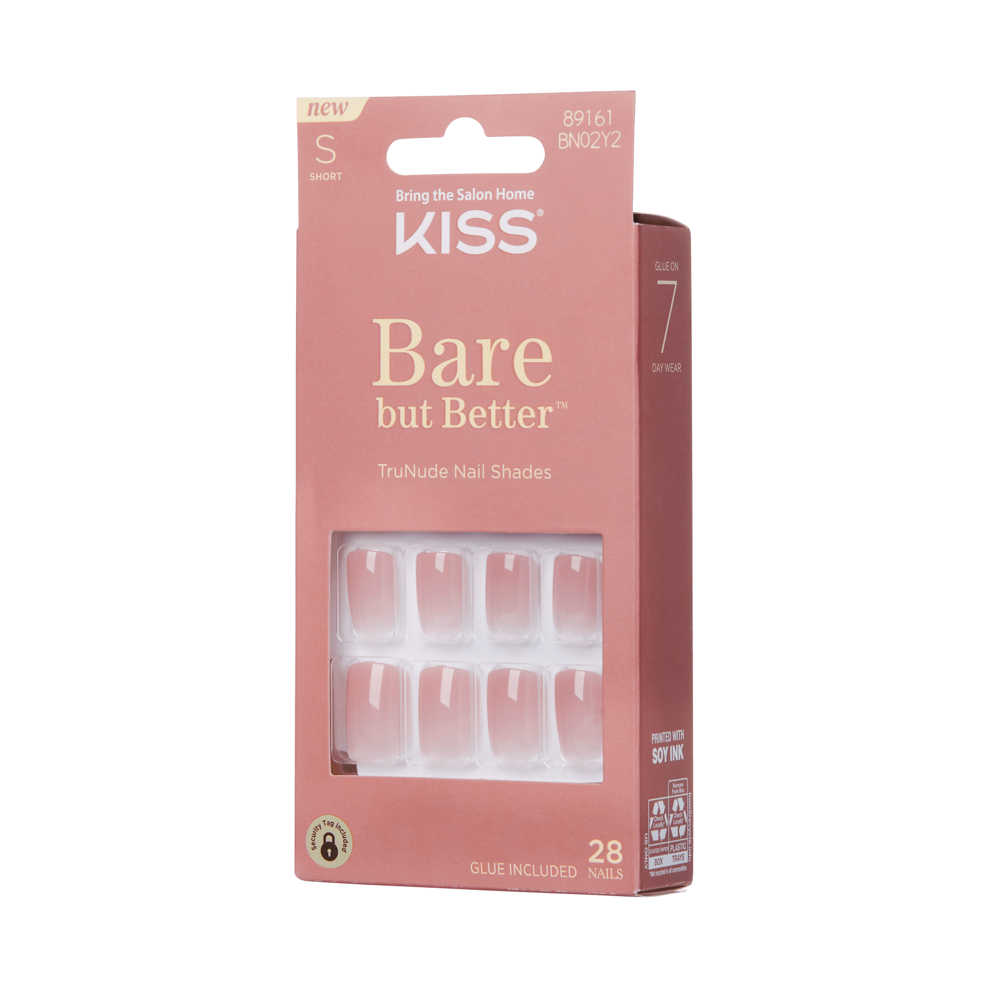KISS Bare but Better Press On Glue Nails - Nude Beach