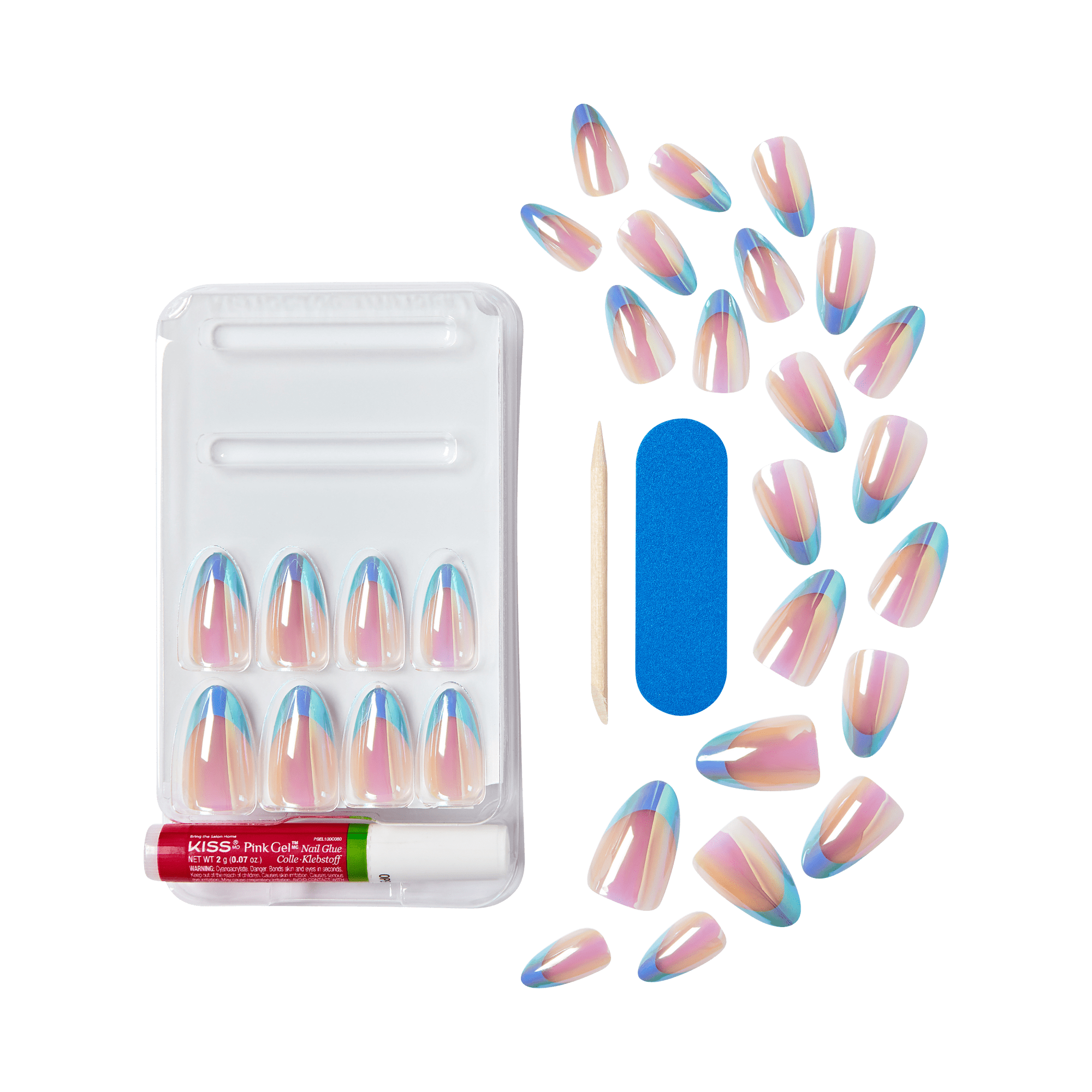 KISS Voguish Fantasy Press On Glue Nails - Hot Interest