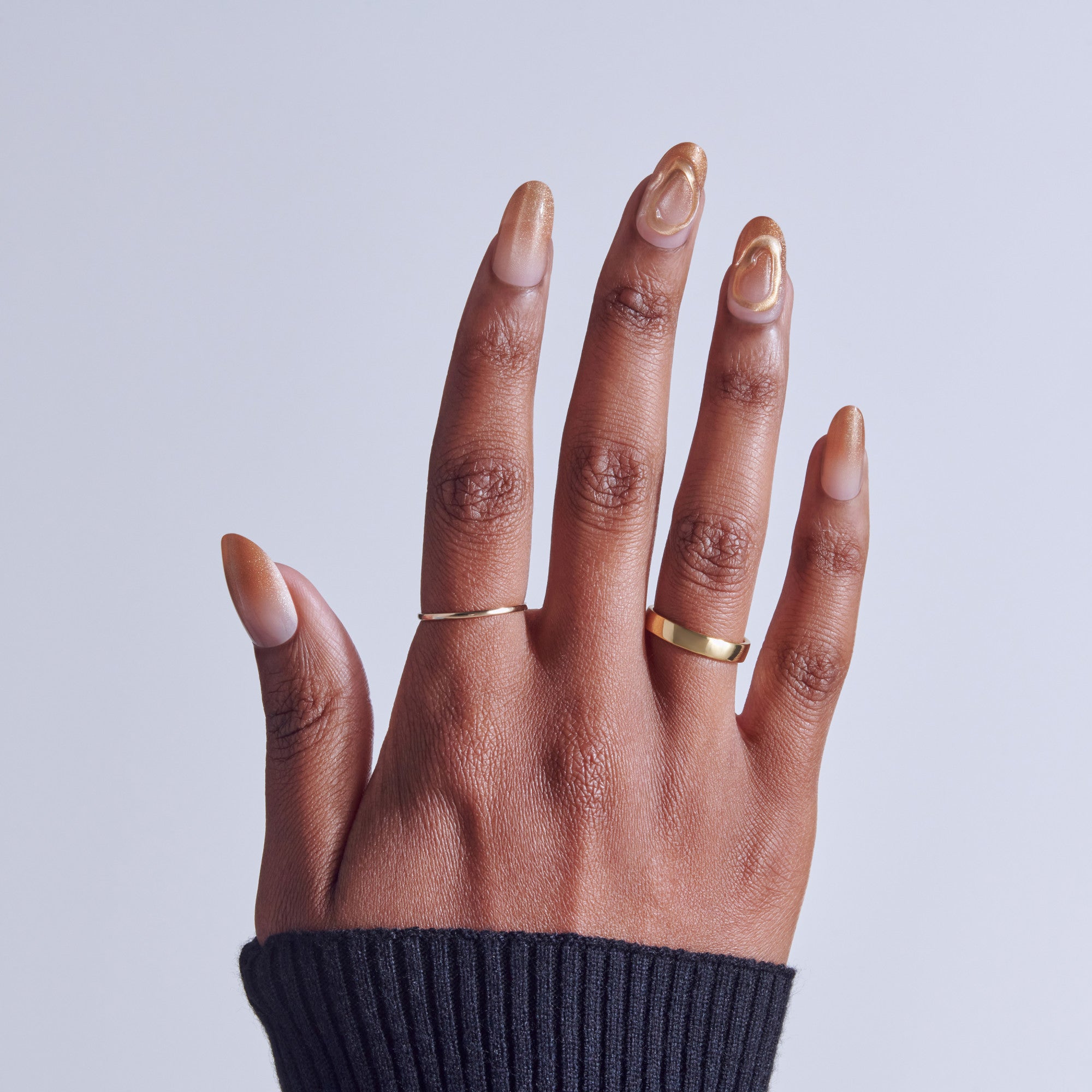 KISS NAIL DRIP Press On Glue Nails - Golden Laughter