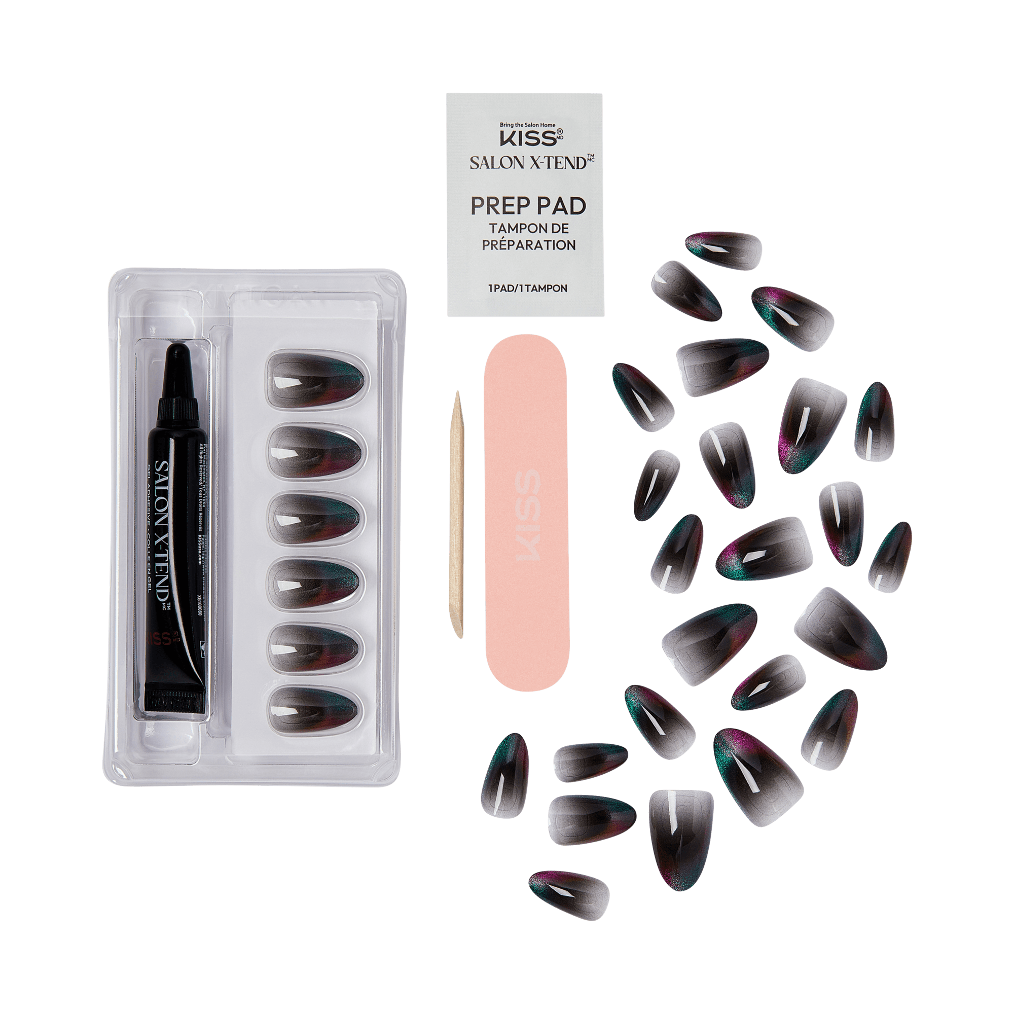 KISS Salon X-tend Design Press On Gel Nails - Again