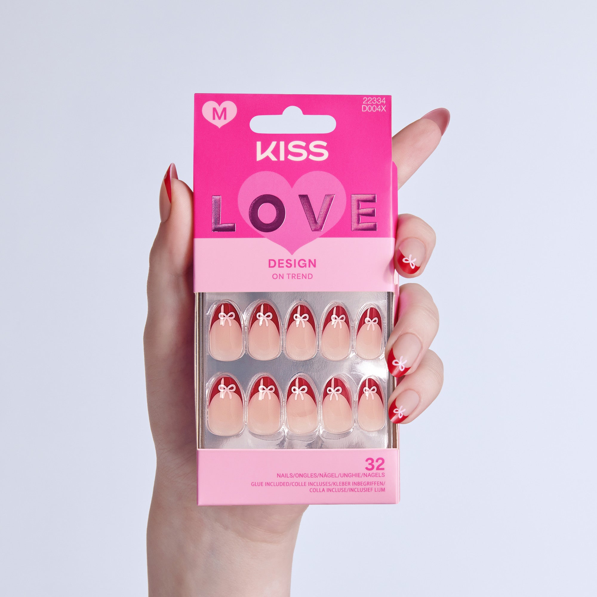 KISS LOVE Design Press On Glue Nails - Falling for Forever
