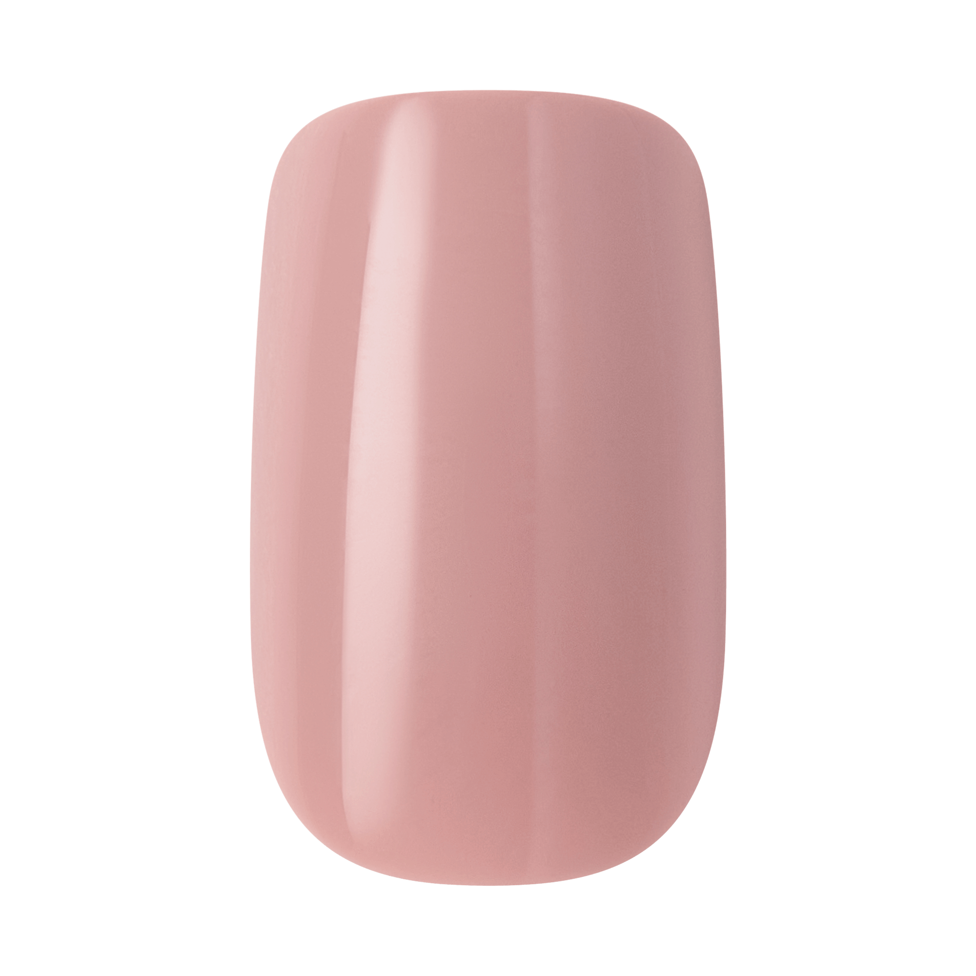 Soft pink rounded rectangular nail polish swatch or manicure sample