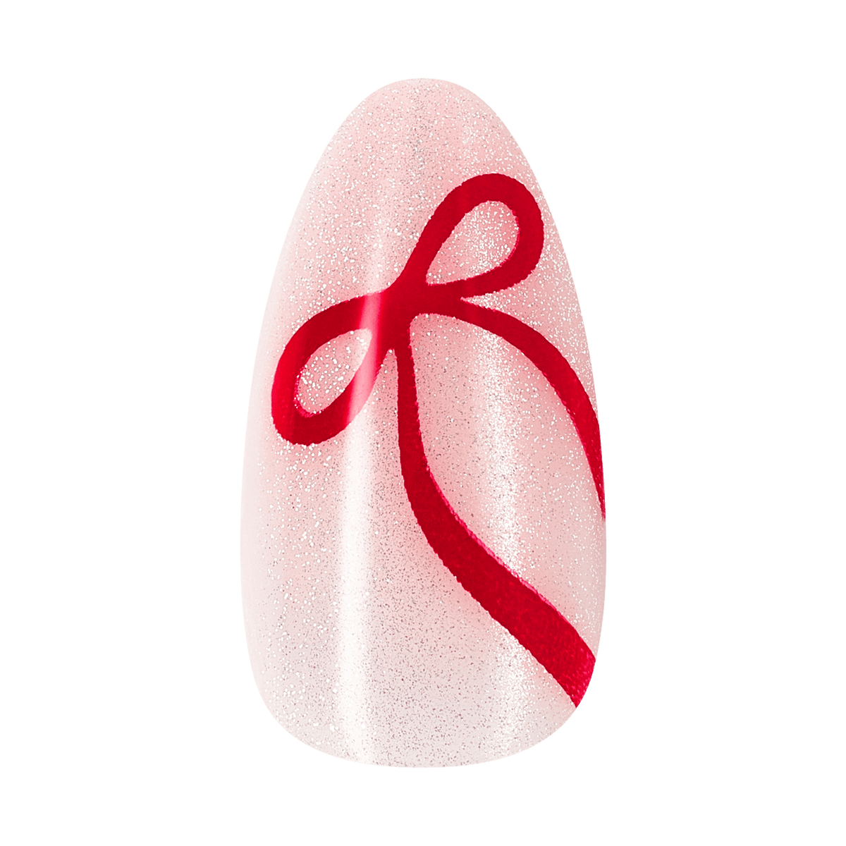 Kiss Merry Holiday Press On Fake Glue Nails - Shimmer Season | Design, Red, Medium, Almond