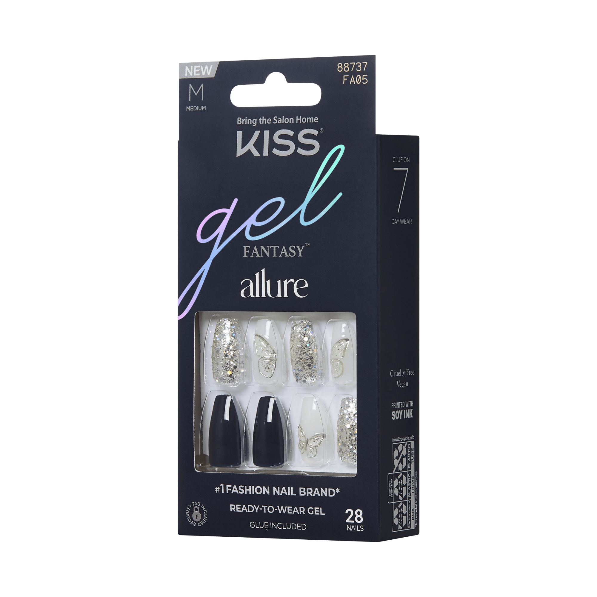 KISS Gel Fantasy Allure Press On Glue Nails - Stunned By You