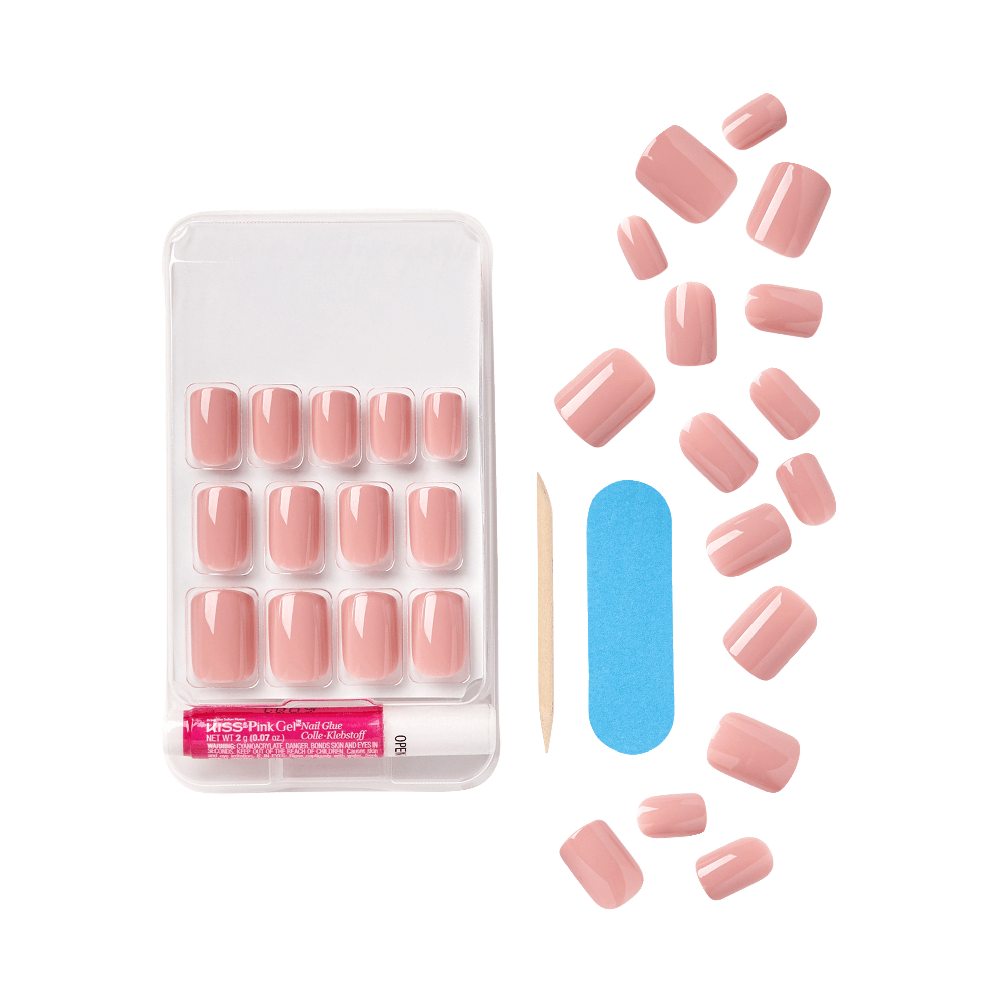 KISS Gel Fantasy Press On Glue Nails - Ribbons