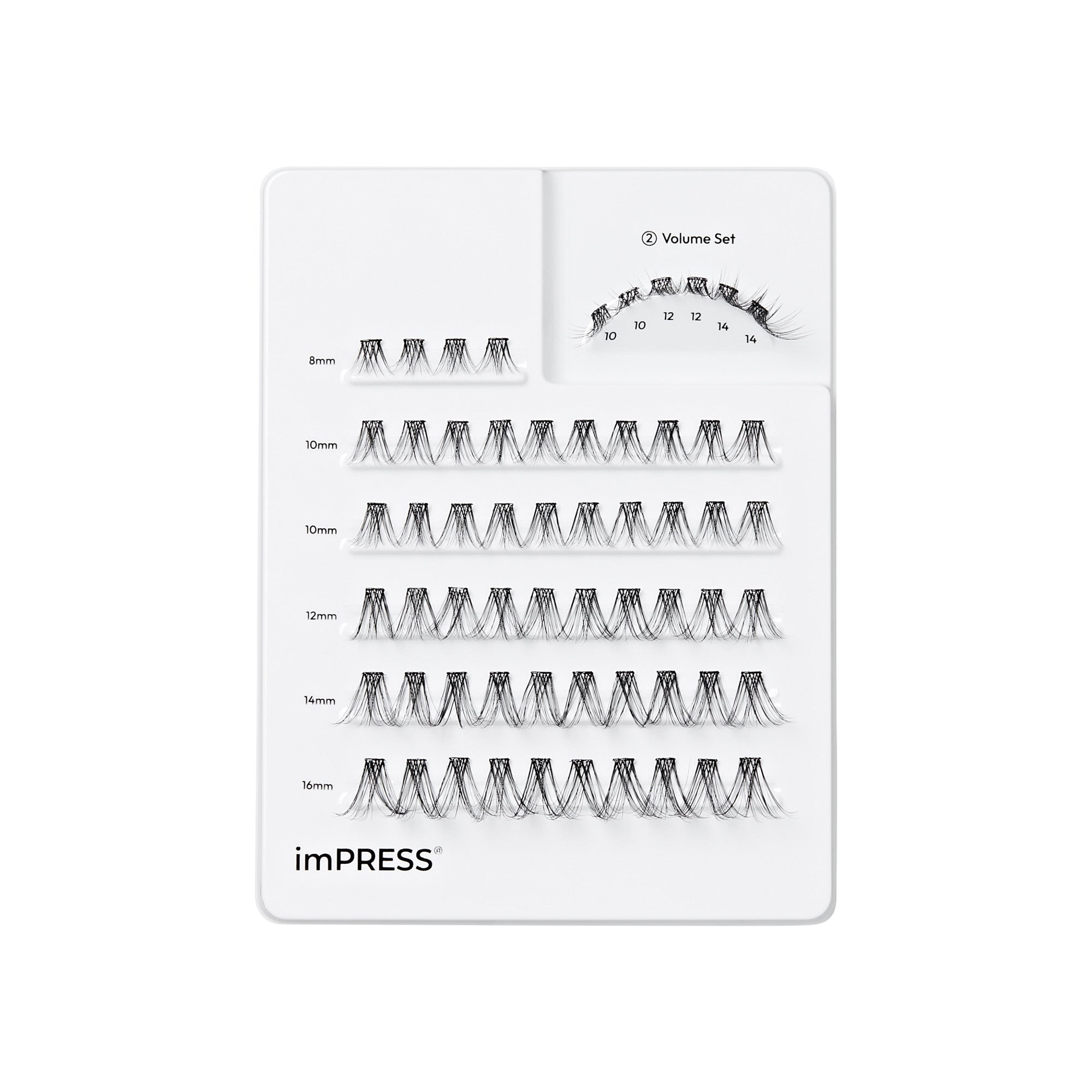 imPRESS Pre-Glued Individual Lashes Multipack, Classic Volume, 60 Lash Clusters