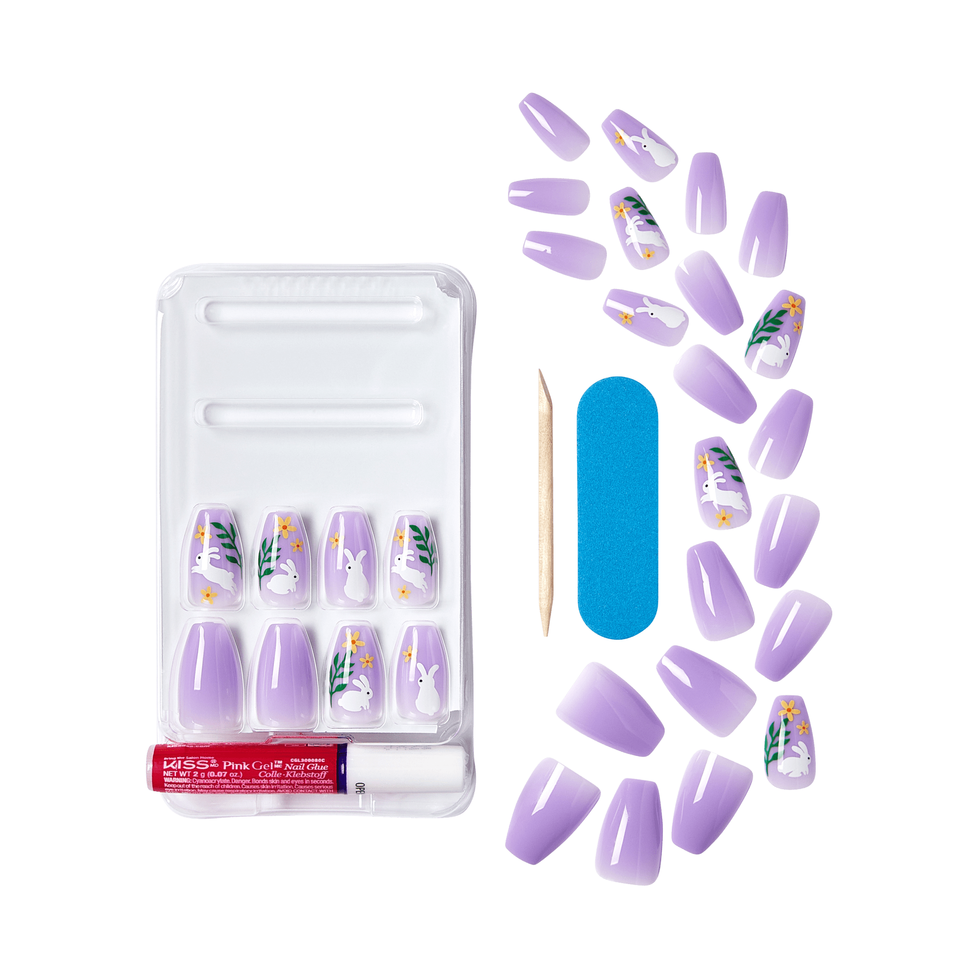 KISS Voguish Fantasy Press On Glue Nails - Delights