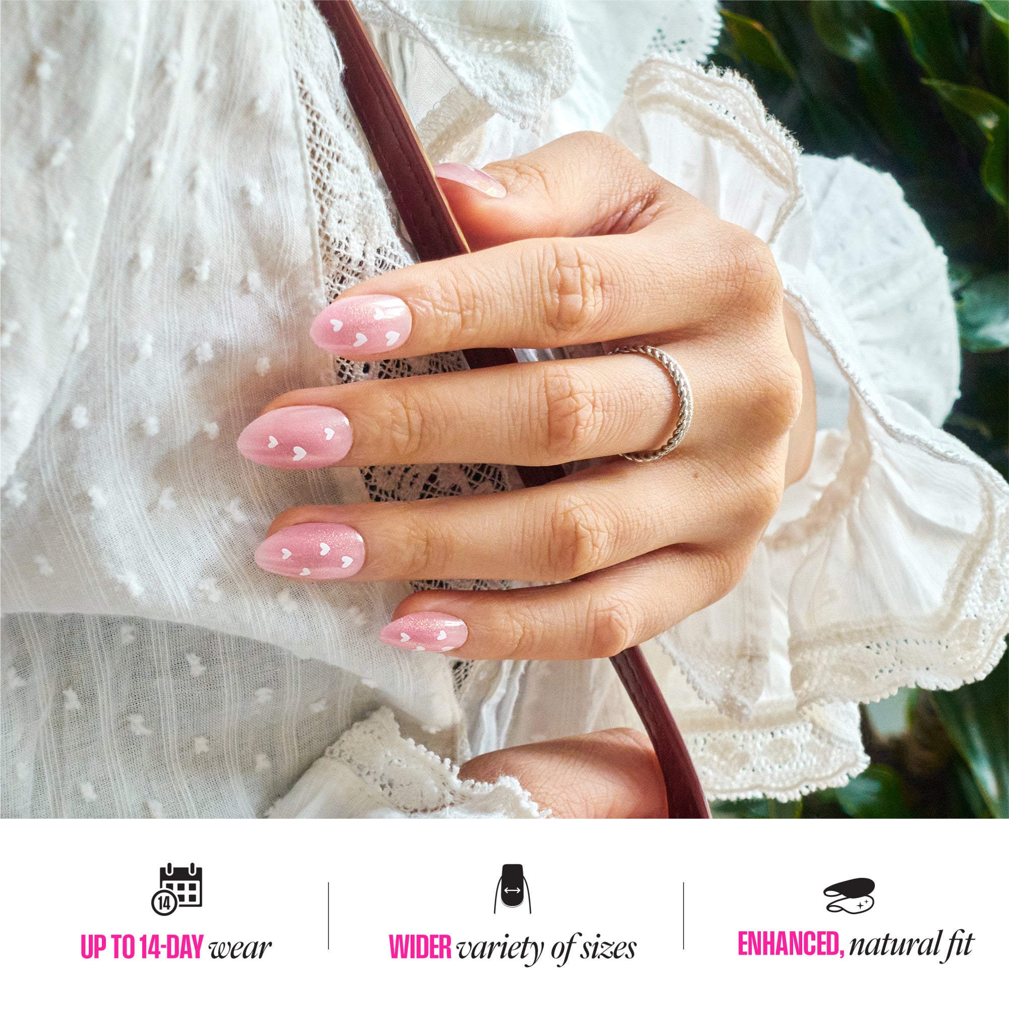 KISS LOVE Design Press On Glue Nails - Cupid&