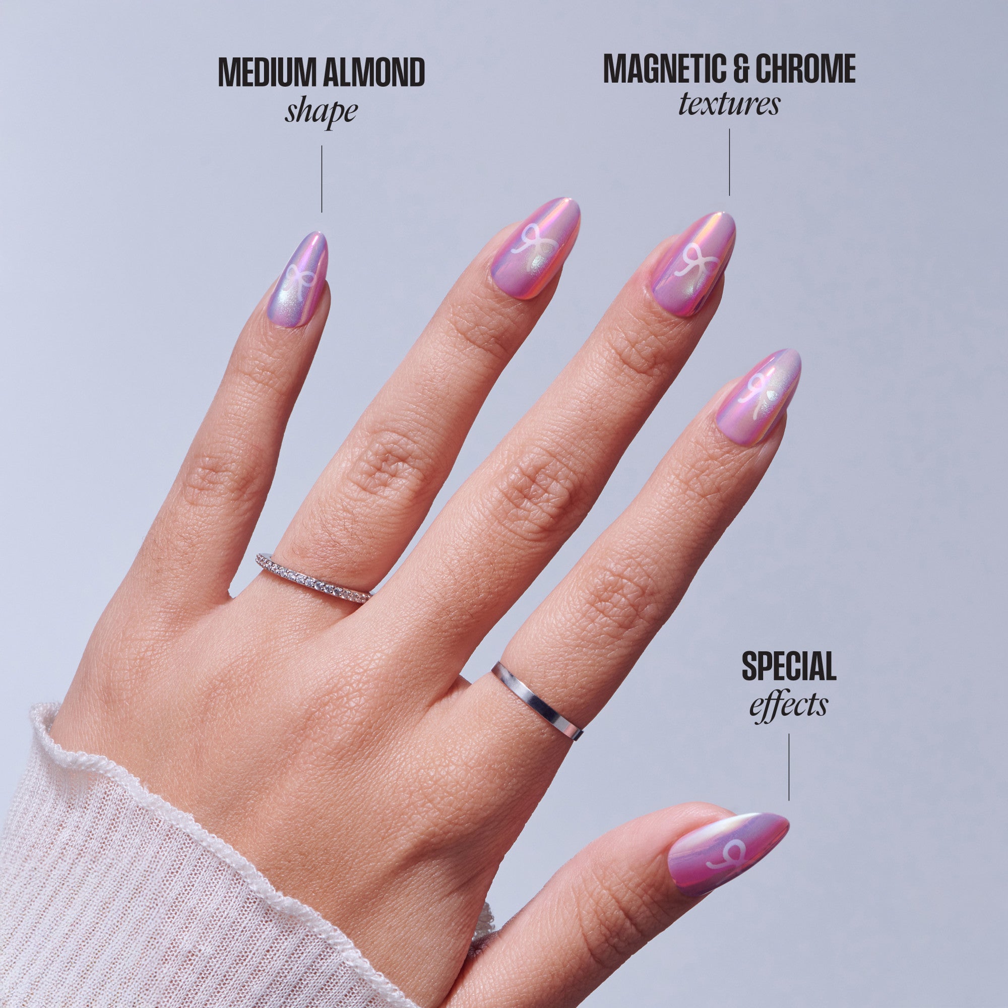 KISS GLAM Embellished Press On Glue Nails - Crystal Pop