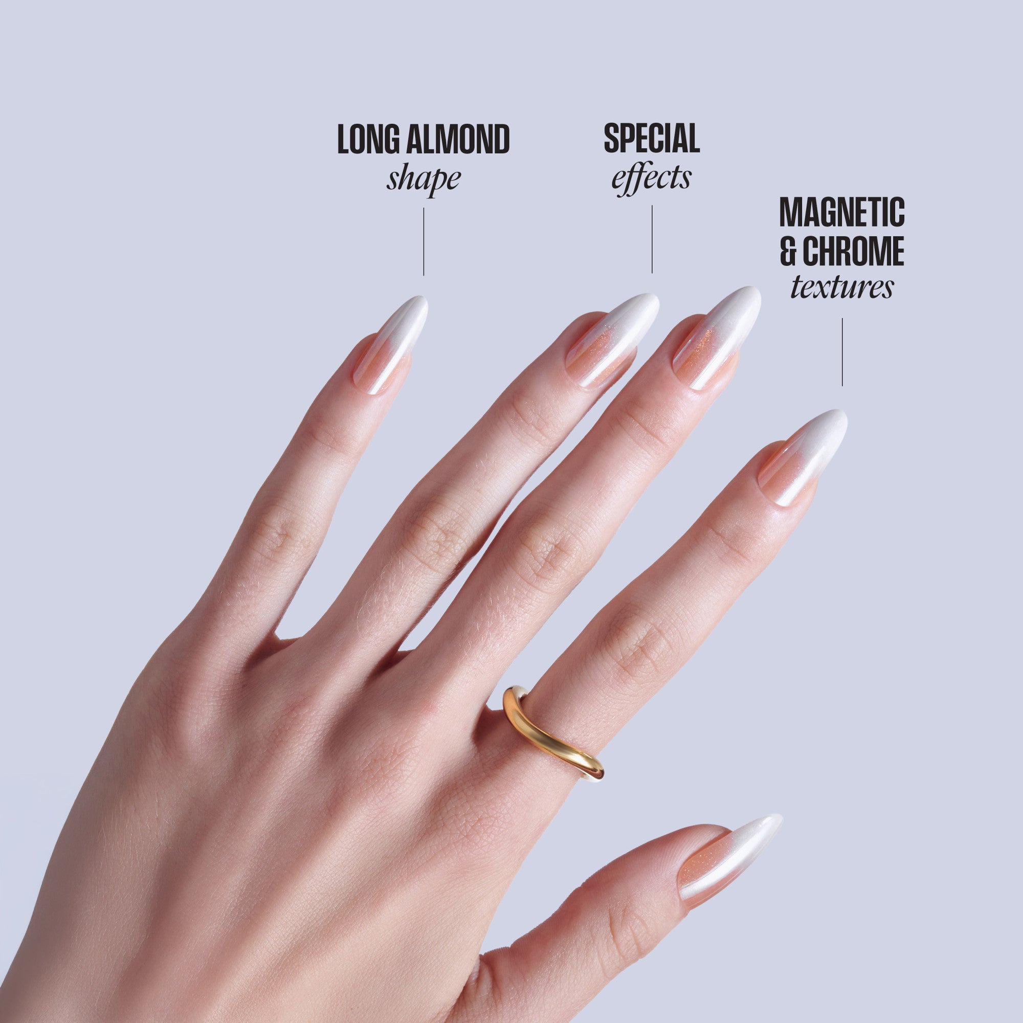 KISS GLAM Embellished Press On Glue Nails - Day n Night