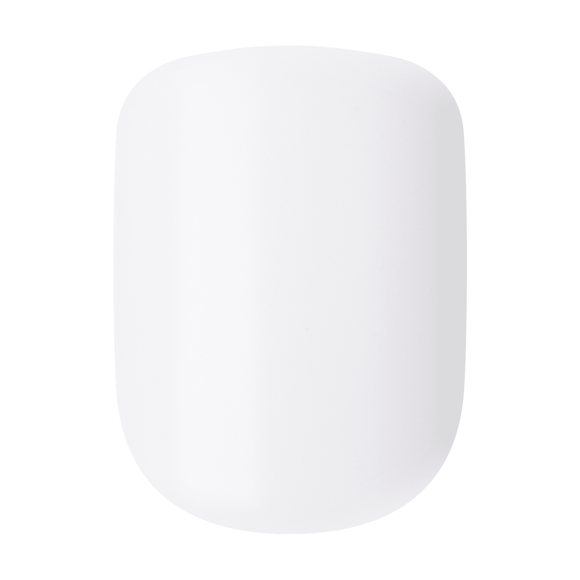 Single press-on nail displayed against a white background, featuring a smooth, glossy frosting white finish.