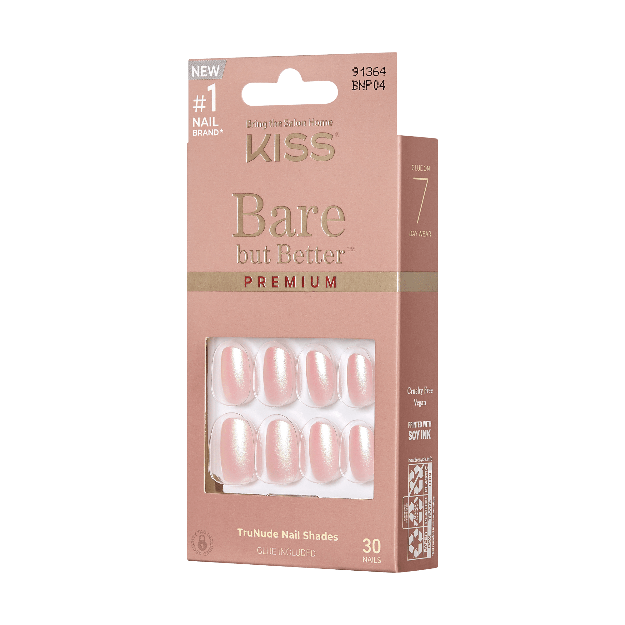 KISS Bare but Better Premium Press On Glue Nails - Mocha