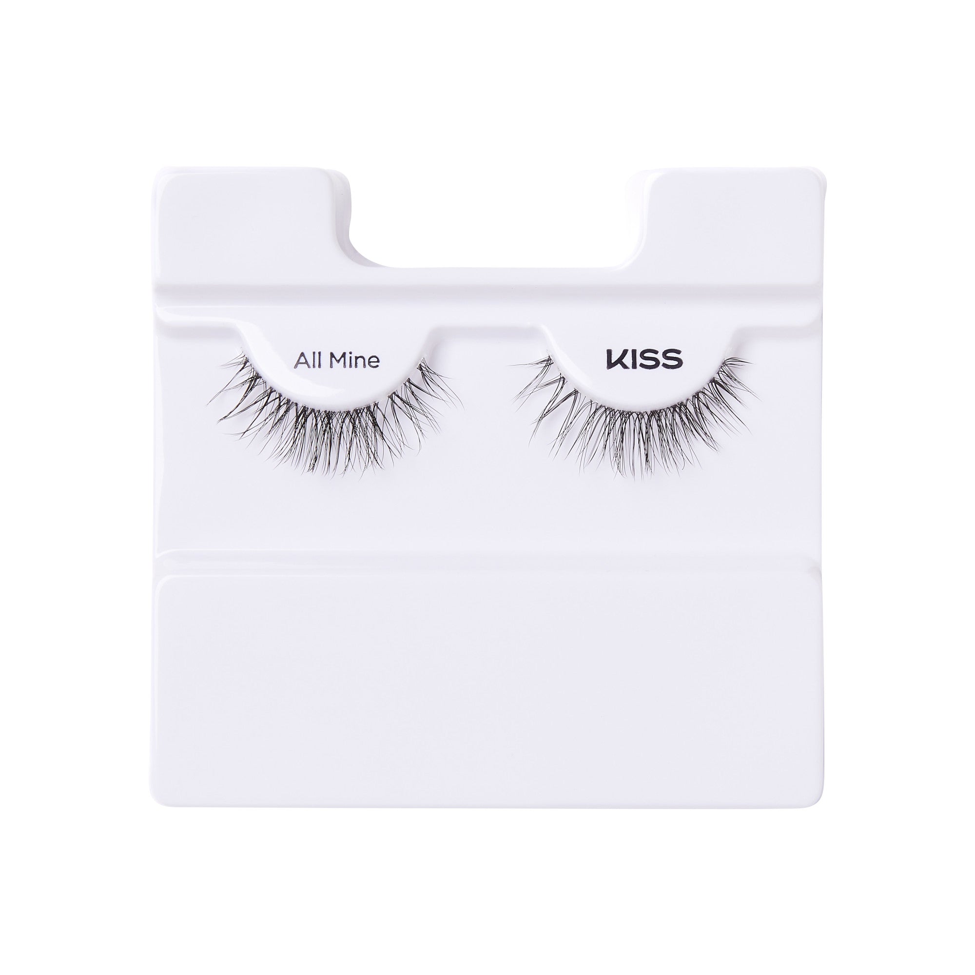 Pair of natural-looking false eyelashes labeled \