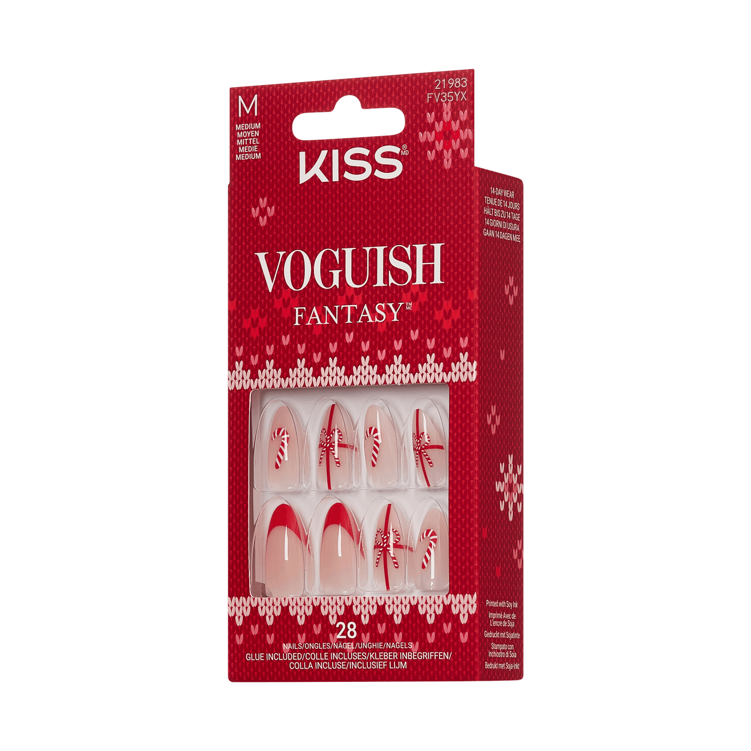 KISS Voguish Fantasy Holiday Press On Glue Nails - Warm n Cozy