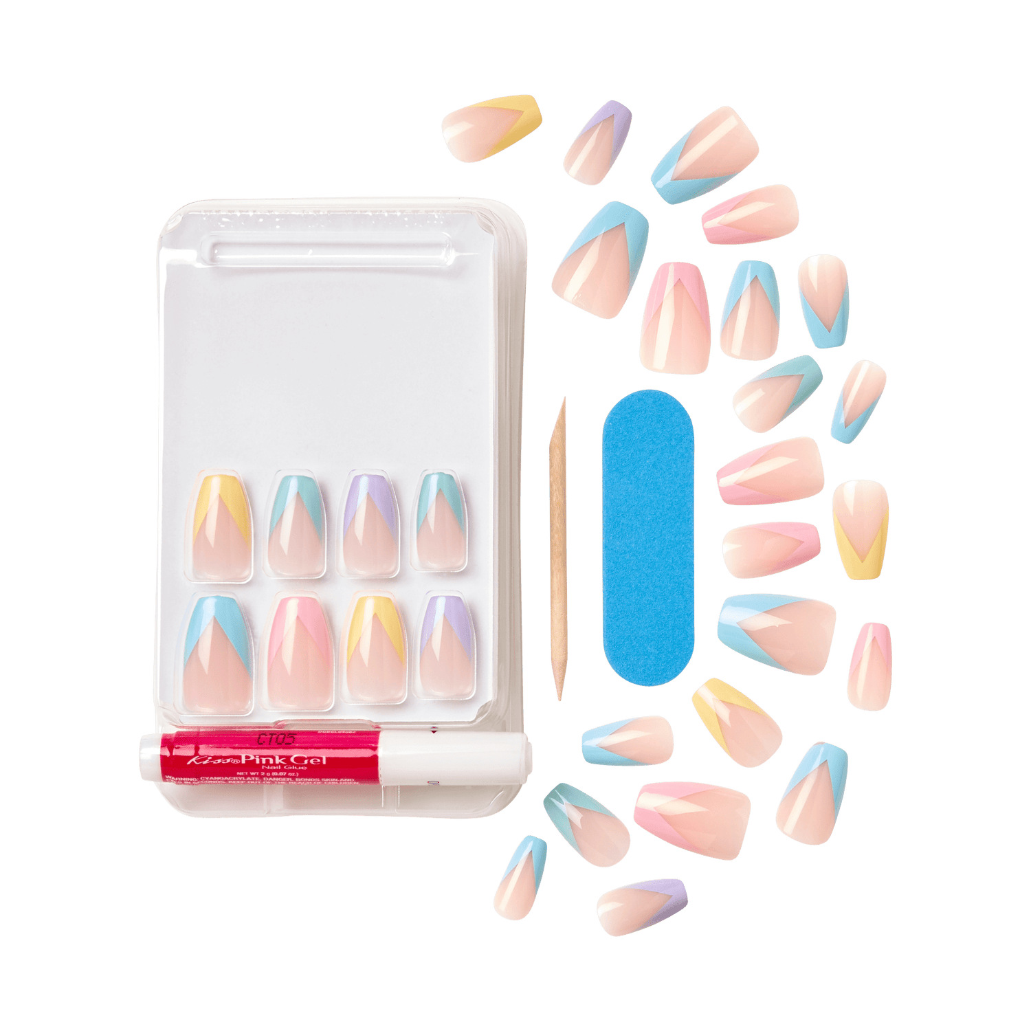 KISS Voguish Fantasy Press On Glue Nails - Candies