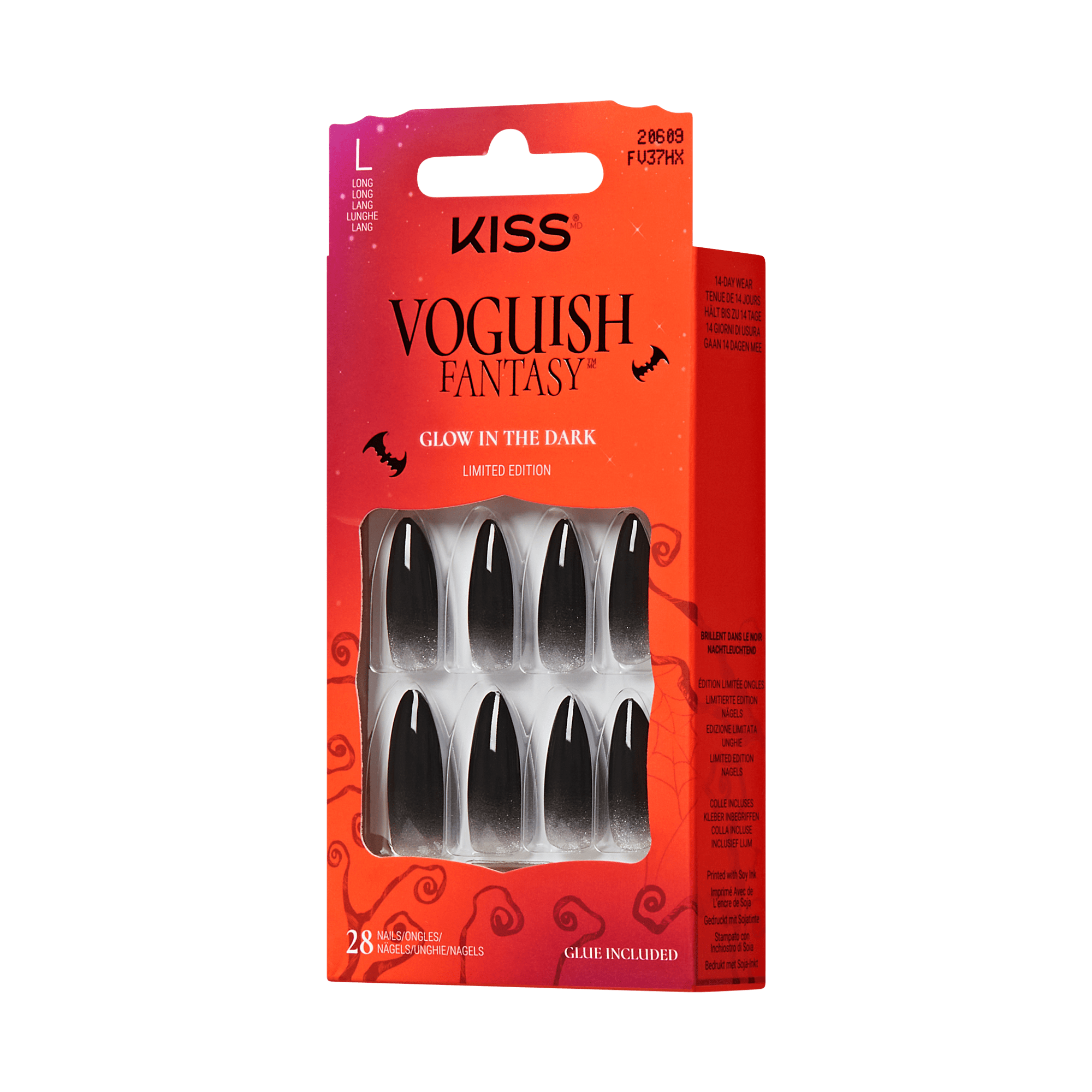 KISS Voguish Fantasy Halloween Press On Glue Nails - Dancing Night