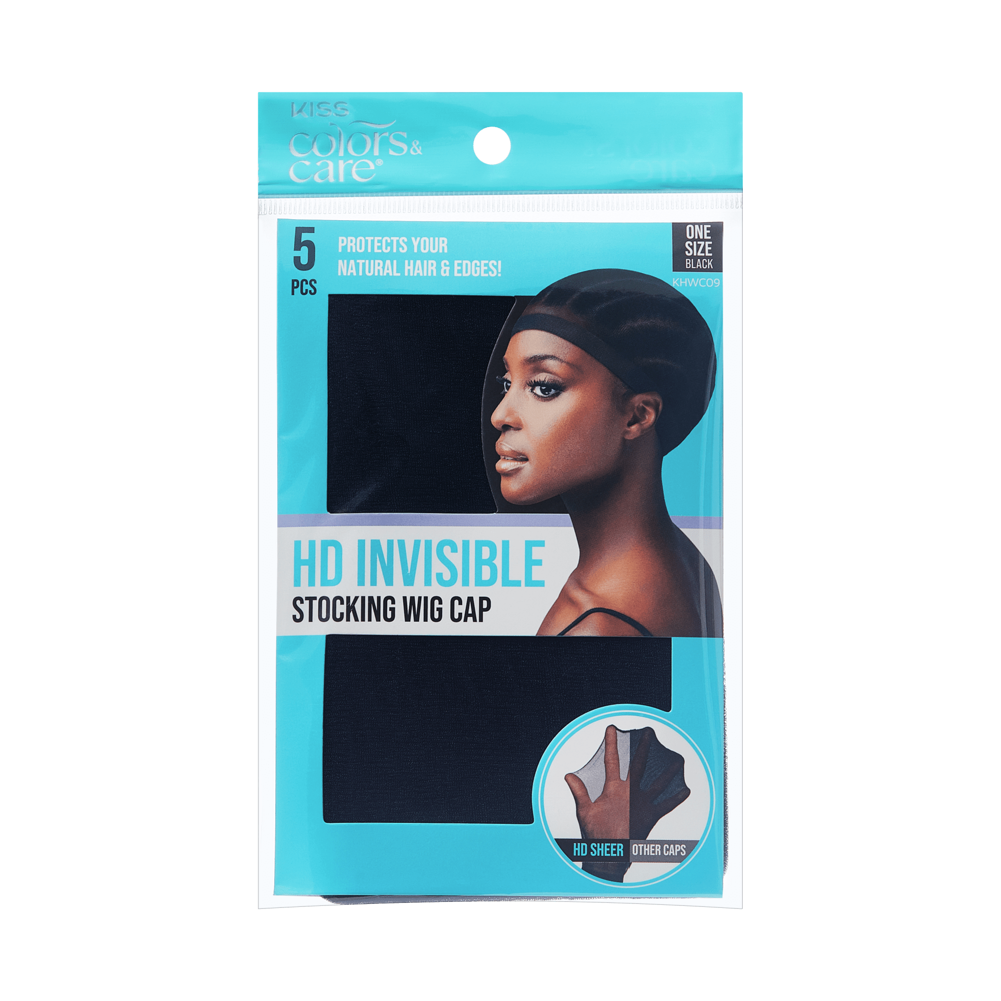 KISS Colors & Care HD Invisible Stocking Wig Cap - Black