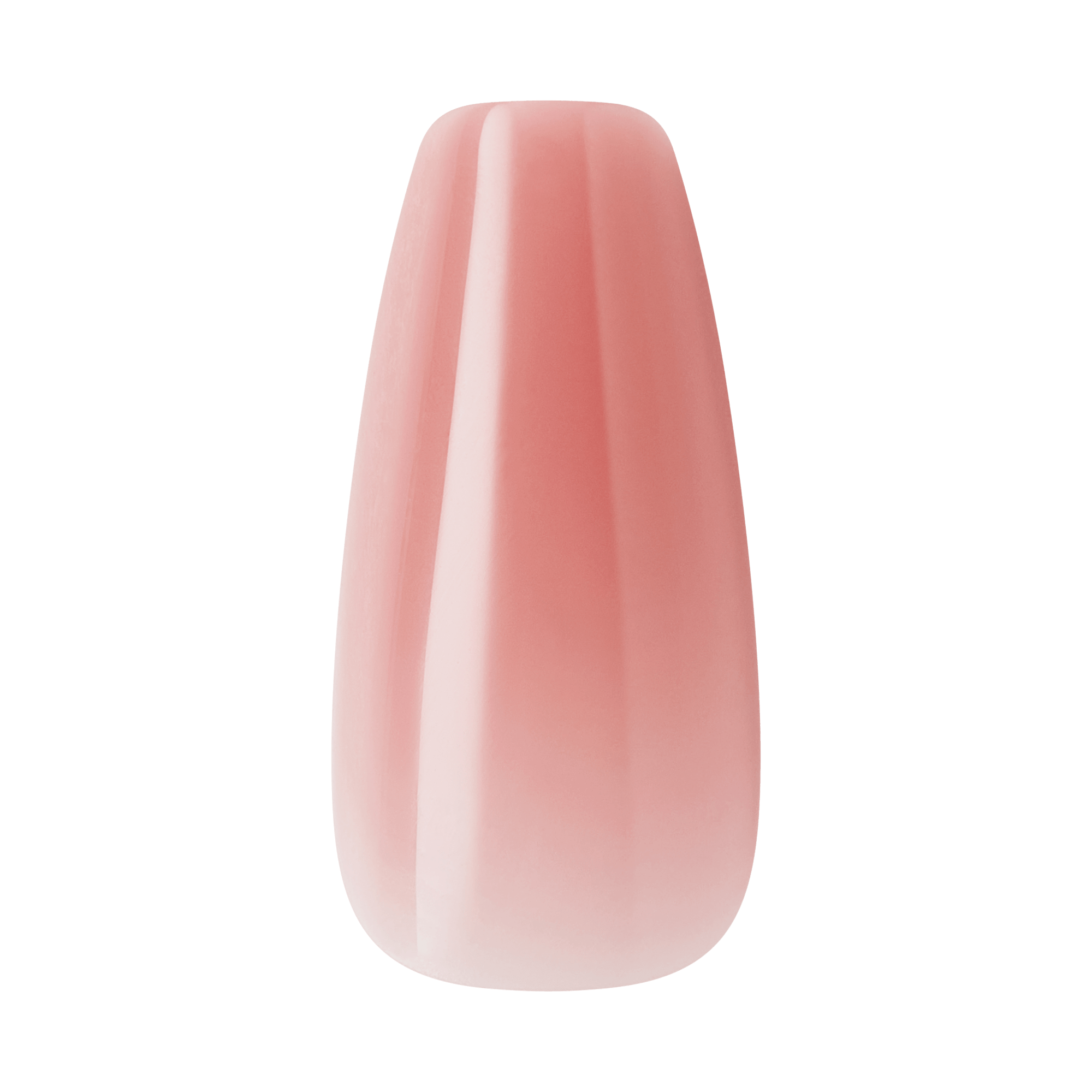 Soft pink gradient artificial nail with glossy finish
