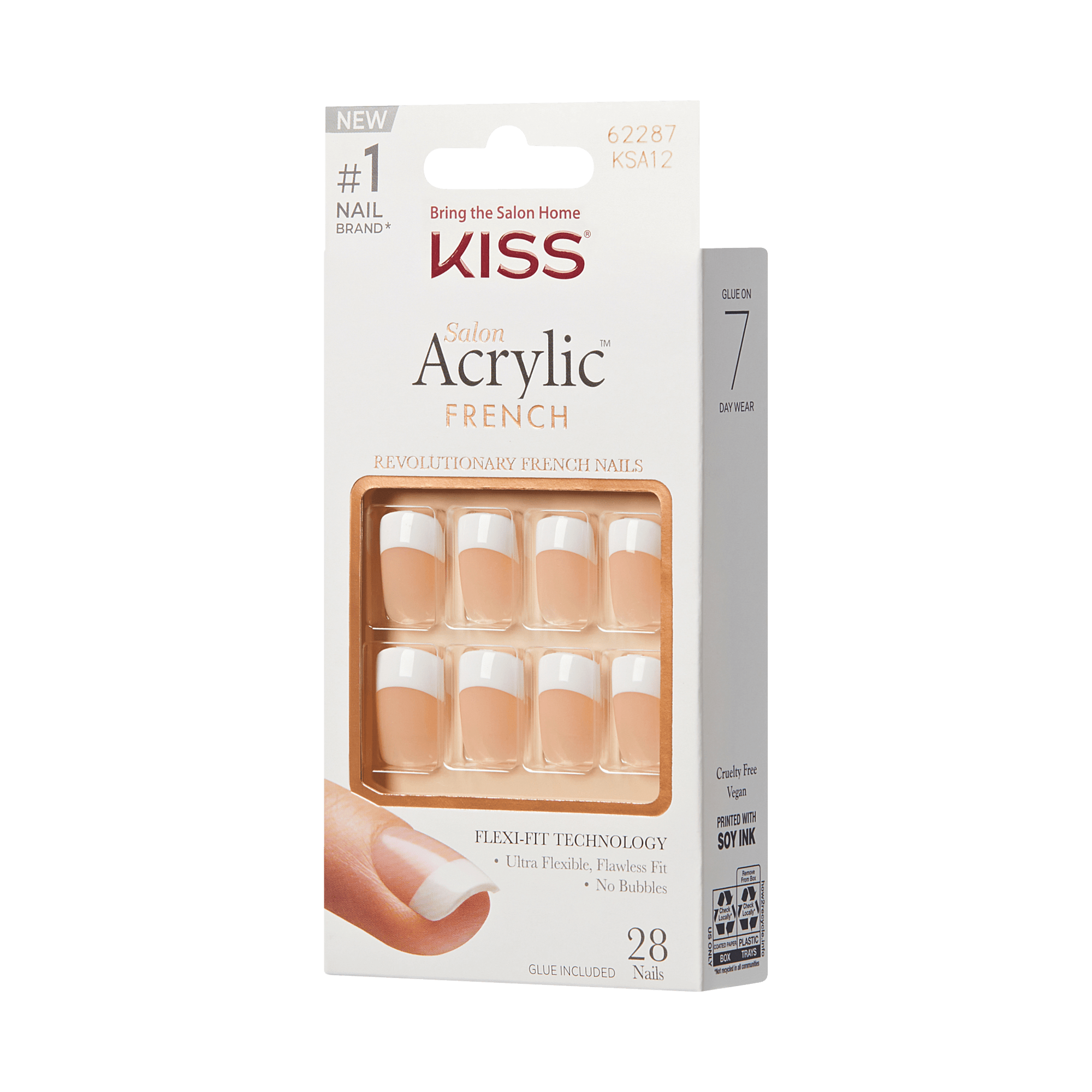 KISS Salon Acrylic French Press On Glue Nails - Rumor Mill
