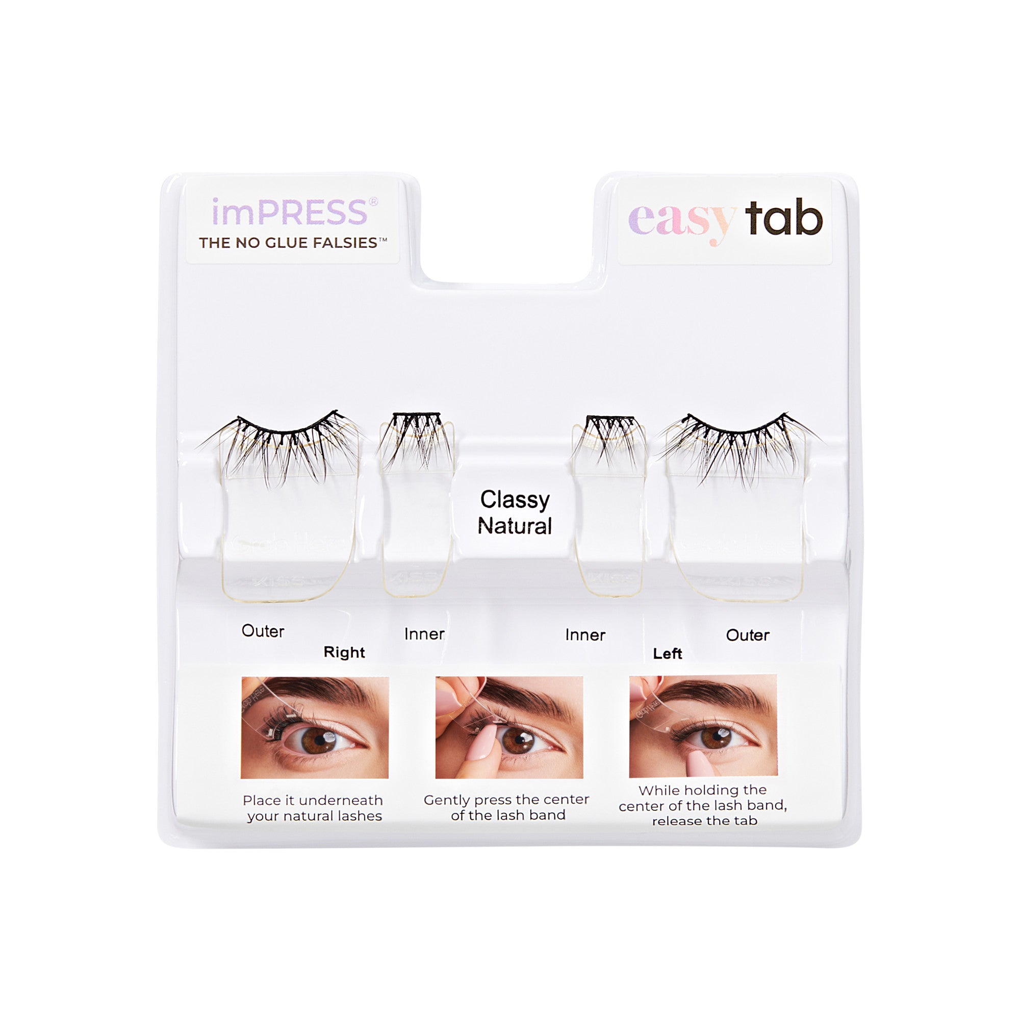 imPRESS easy tab no glue falsies, Classy Natural style with application instructions