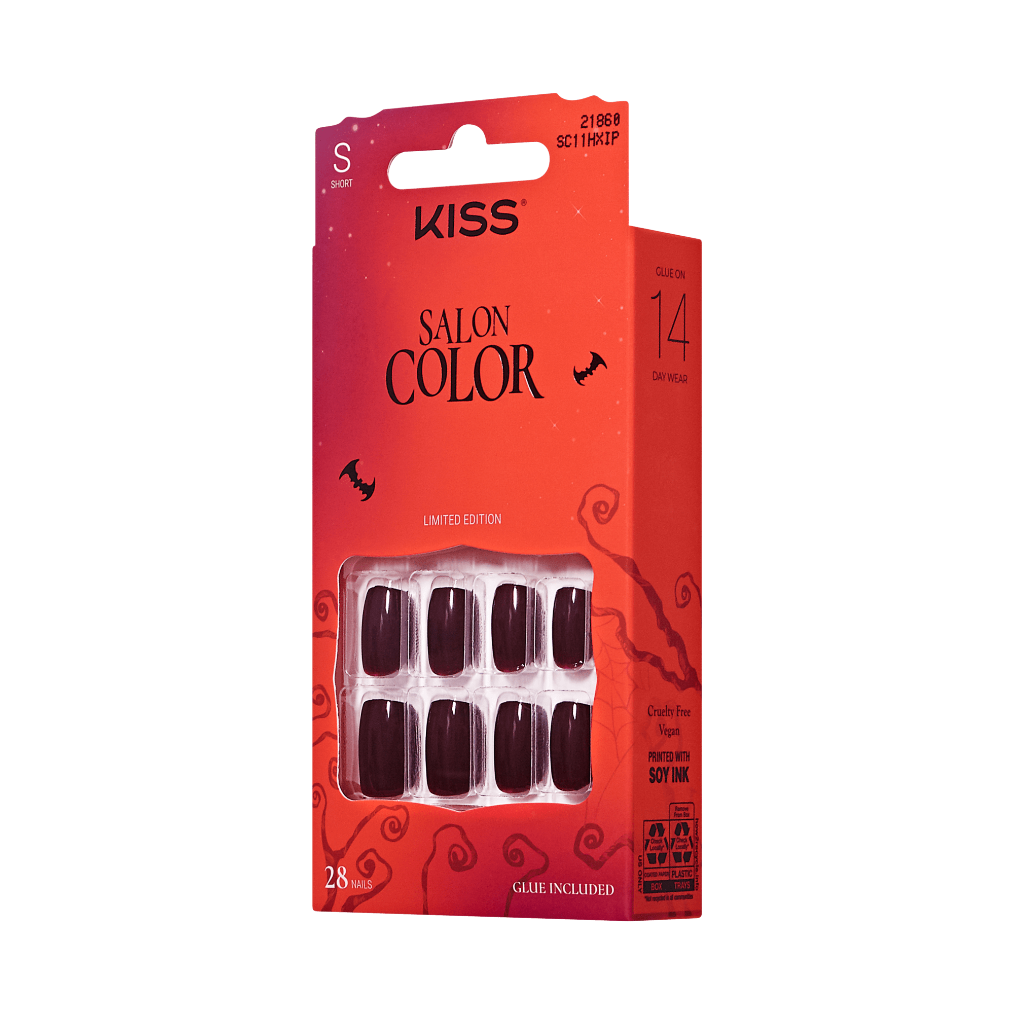 KISS Salon Color Halloween Press On Glue Nails - Keep Calm N Scare On