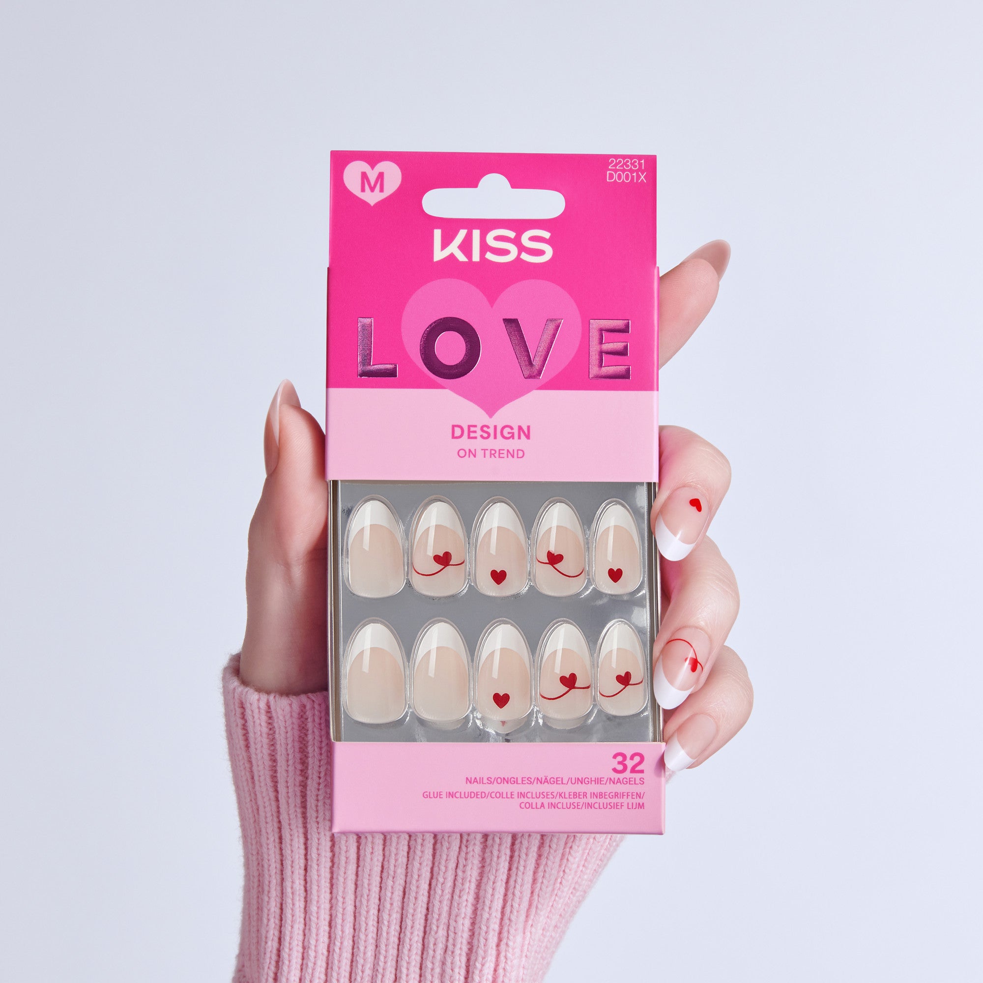KISS LOVE Design Press On Glue Nails - Cupid&