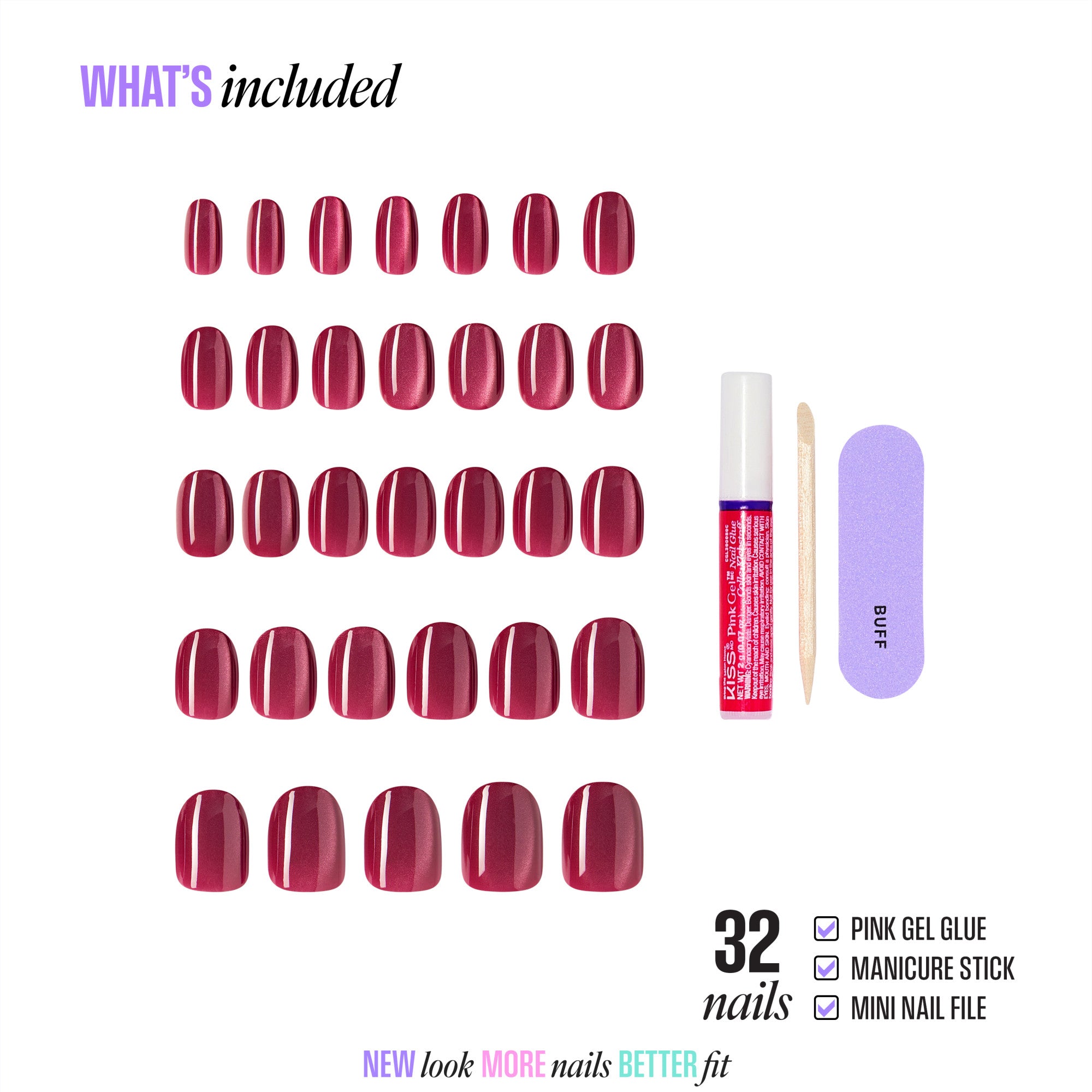 KISS CORE Magnetic Press On Glue Nails - Flaming