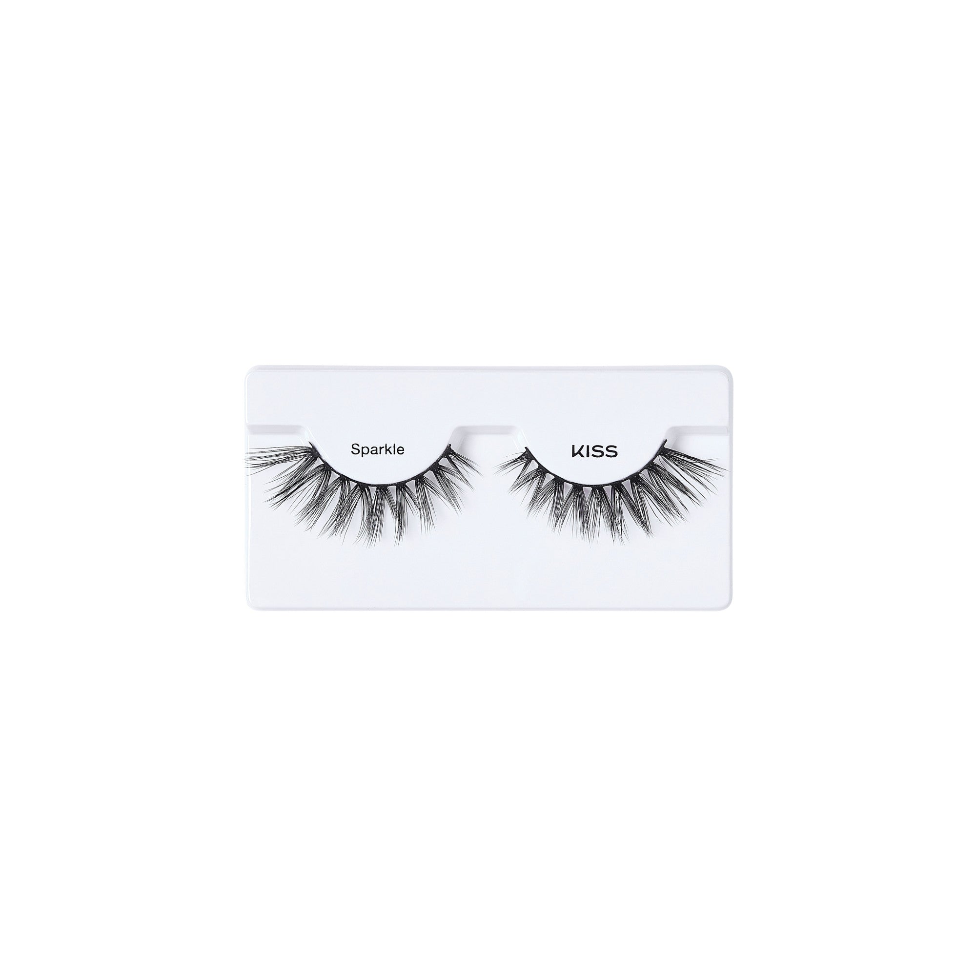 KISS Sparkle false eyelashes on white packaging strip