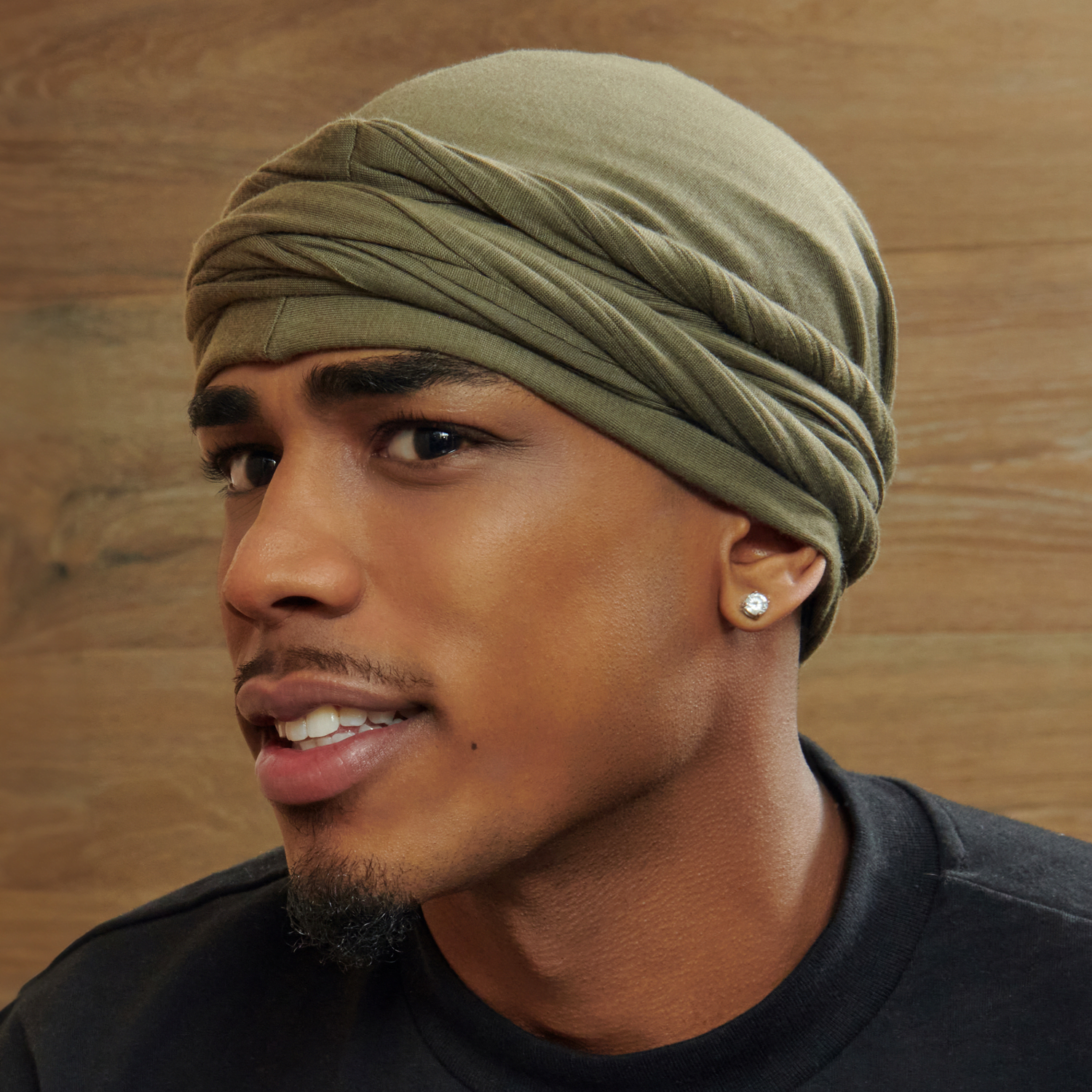 KISS Colors & Care Premium Satin-Lined Halo Turban, Olive