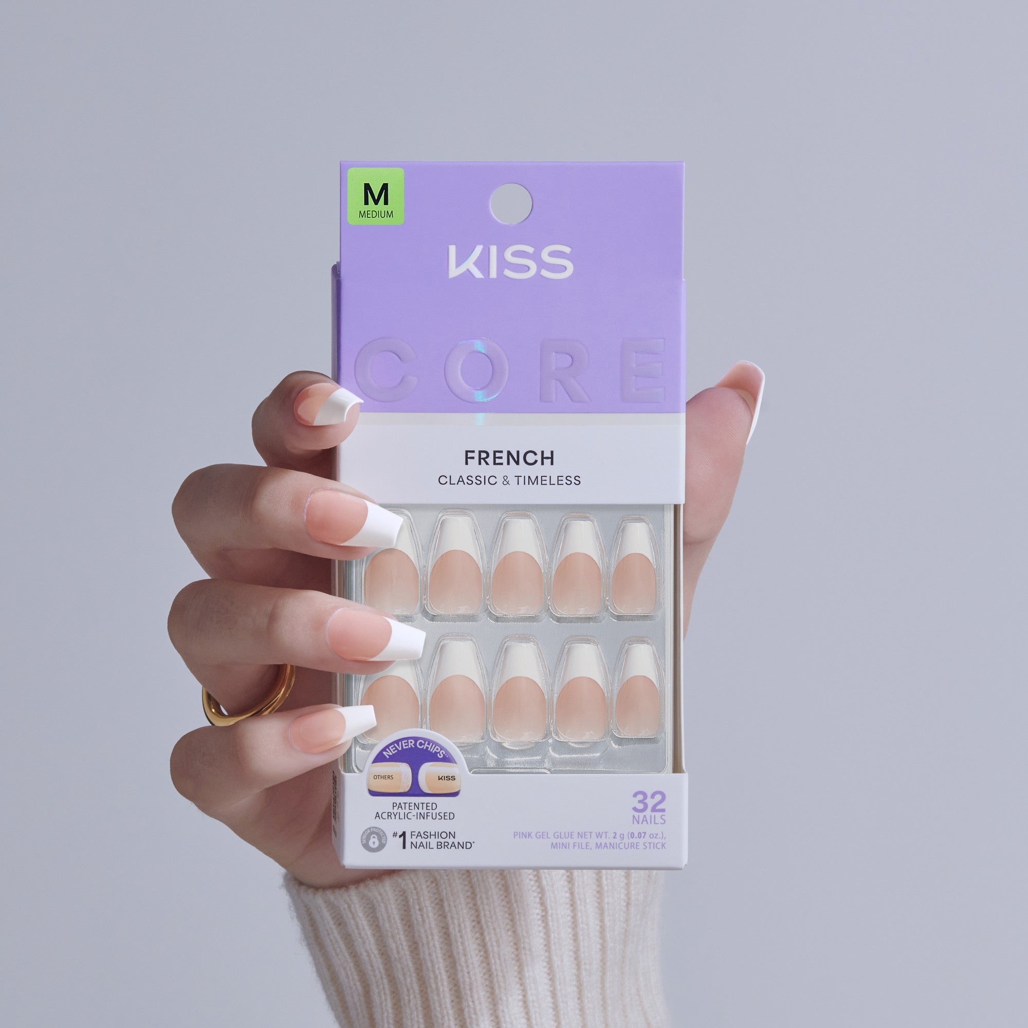 KISS CORE French Press On Glue Nails – Reunion