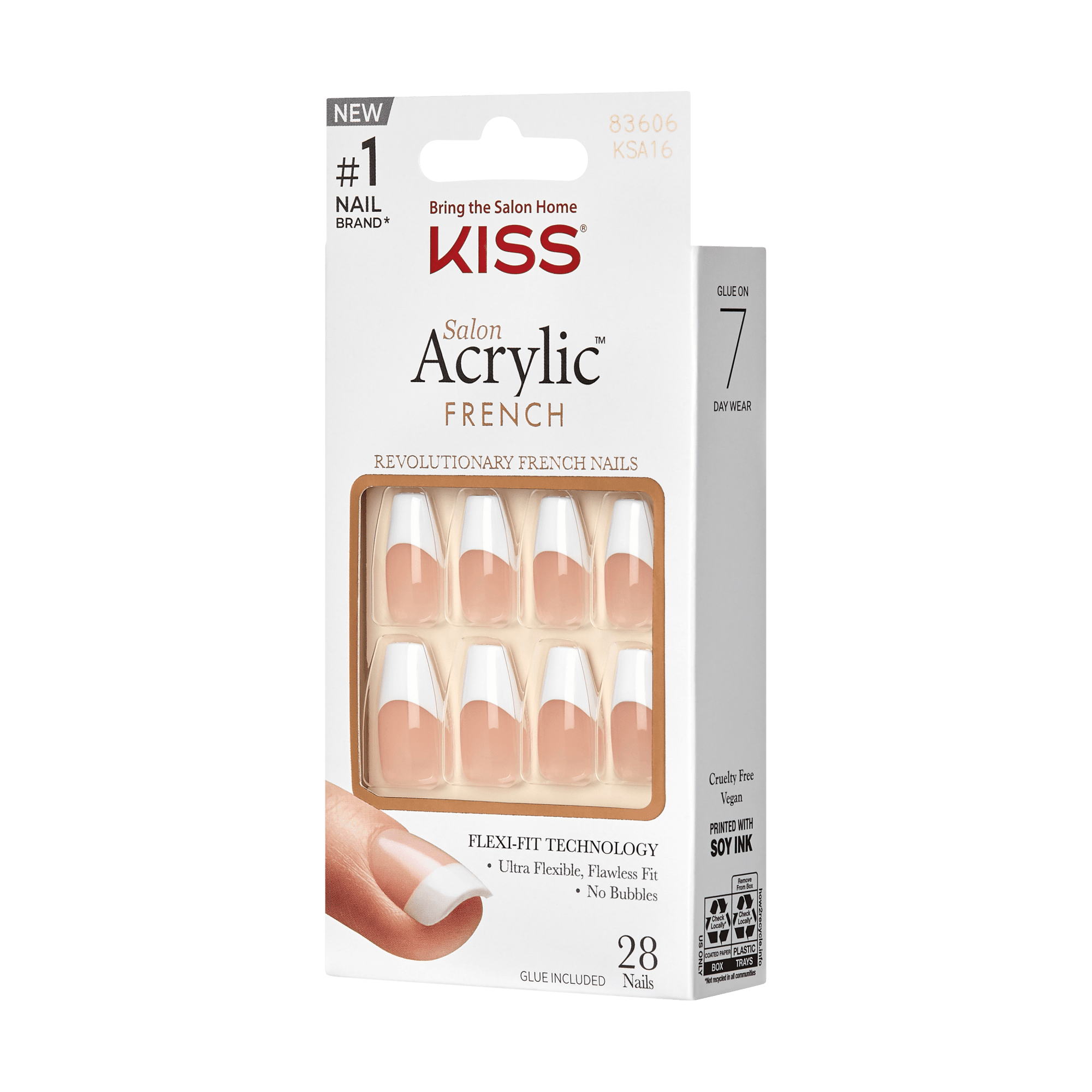 KISS Salon Acrylic French Press On Glue Nails - Je T&