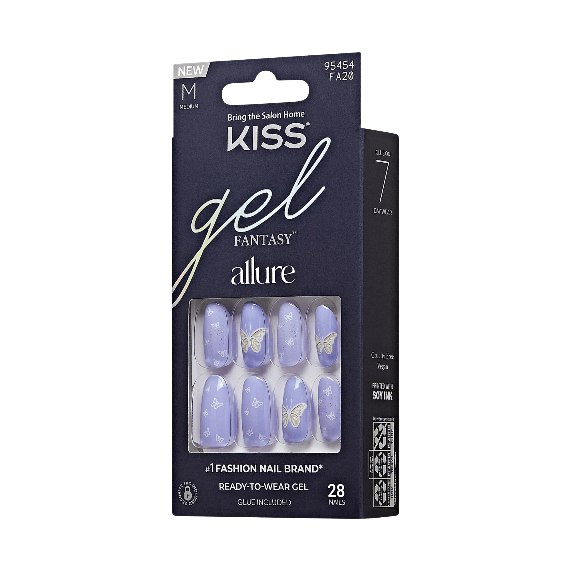 KISS Gel Fantasy Allure Press On Glue Nails - Waves