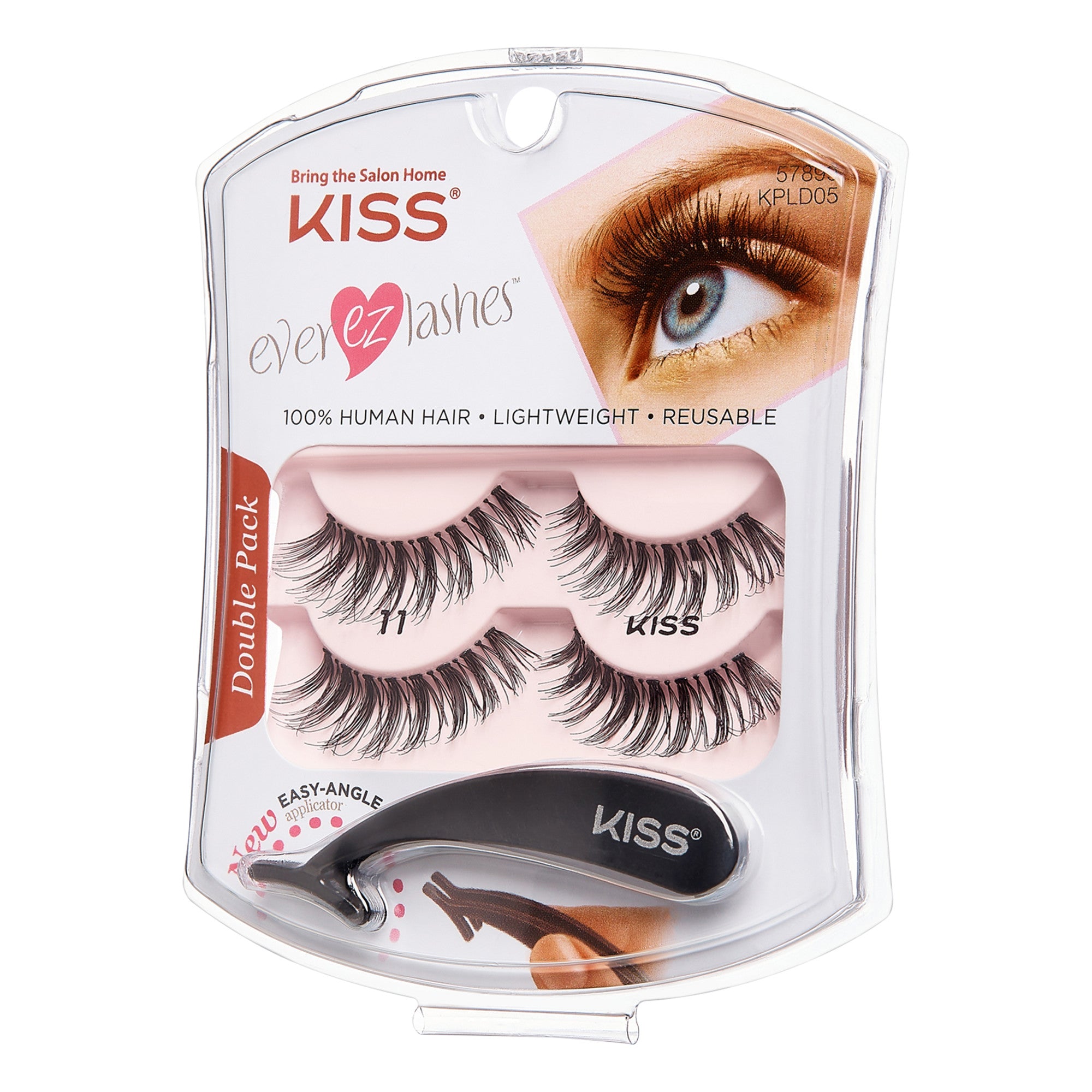 KISS Ever EZ Lashes Double Pack - 100% Human Hair False Eyelashes with Applicator