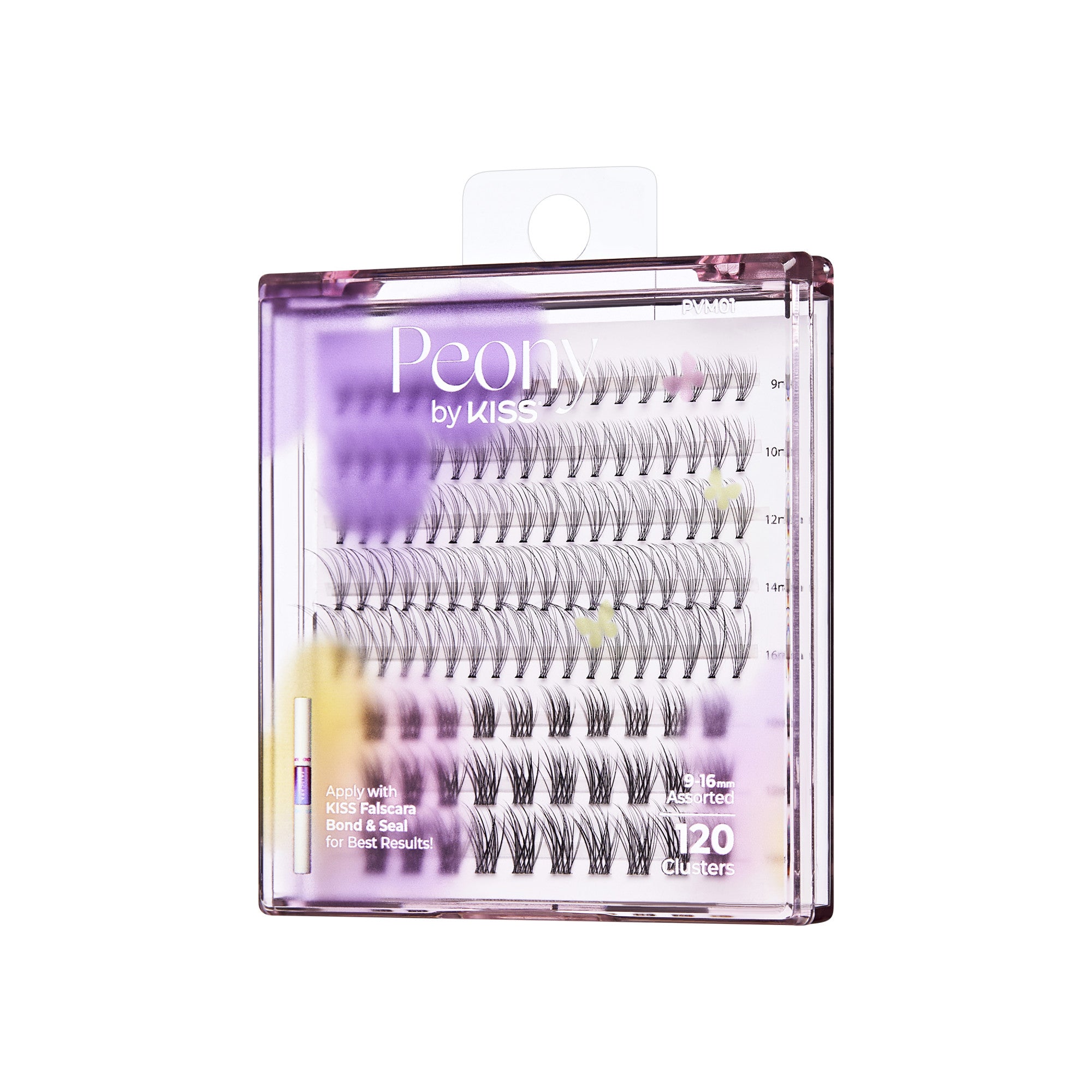 KISS Peony False Eyelashes, Lash Extension Kit, 120 Lash Clusters - Misty Haze