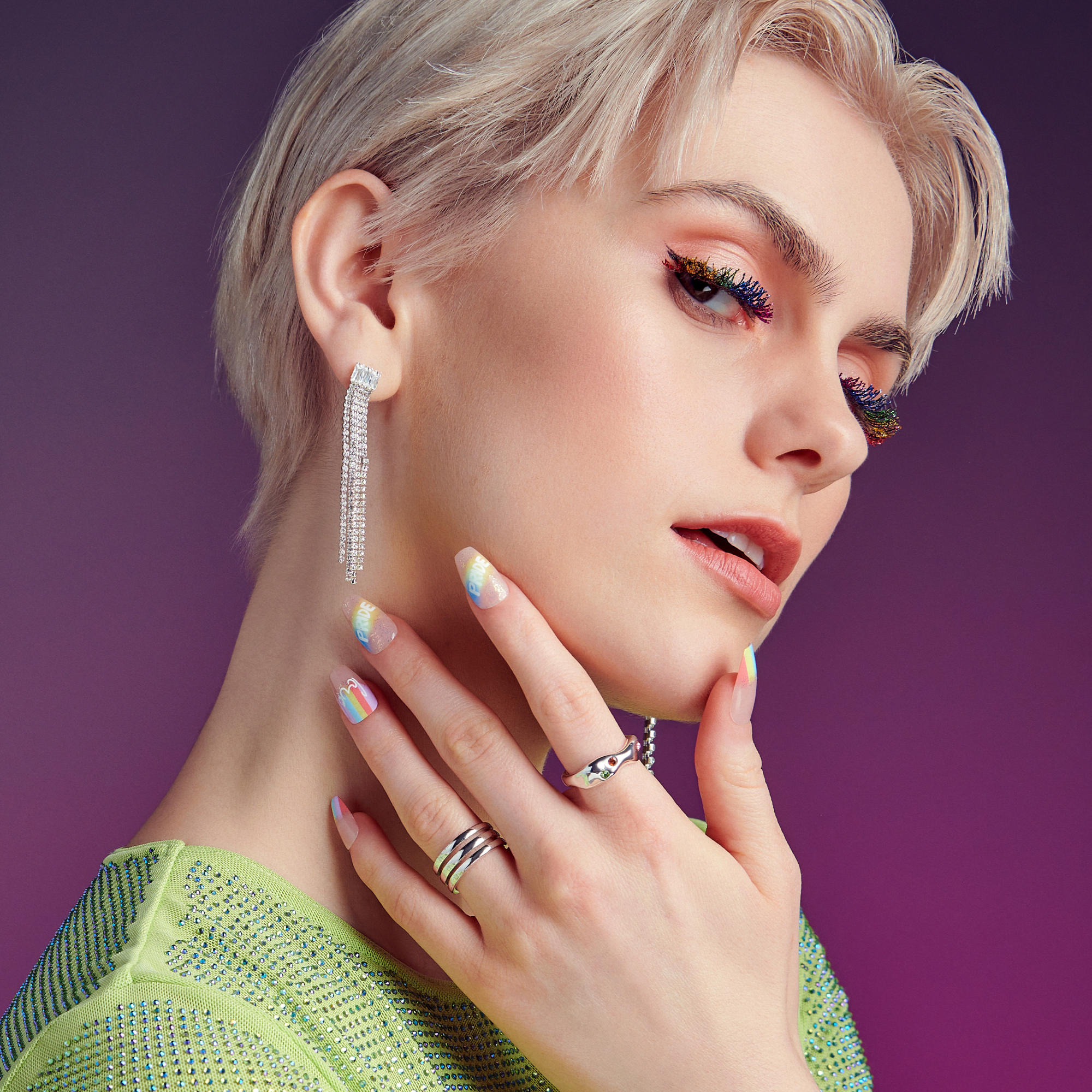 KISS Voguish Fantasy Press On Glue Nails - Self Worth