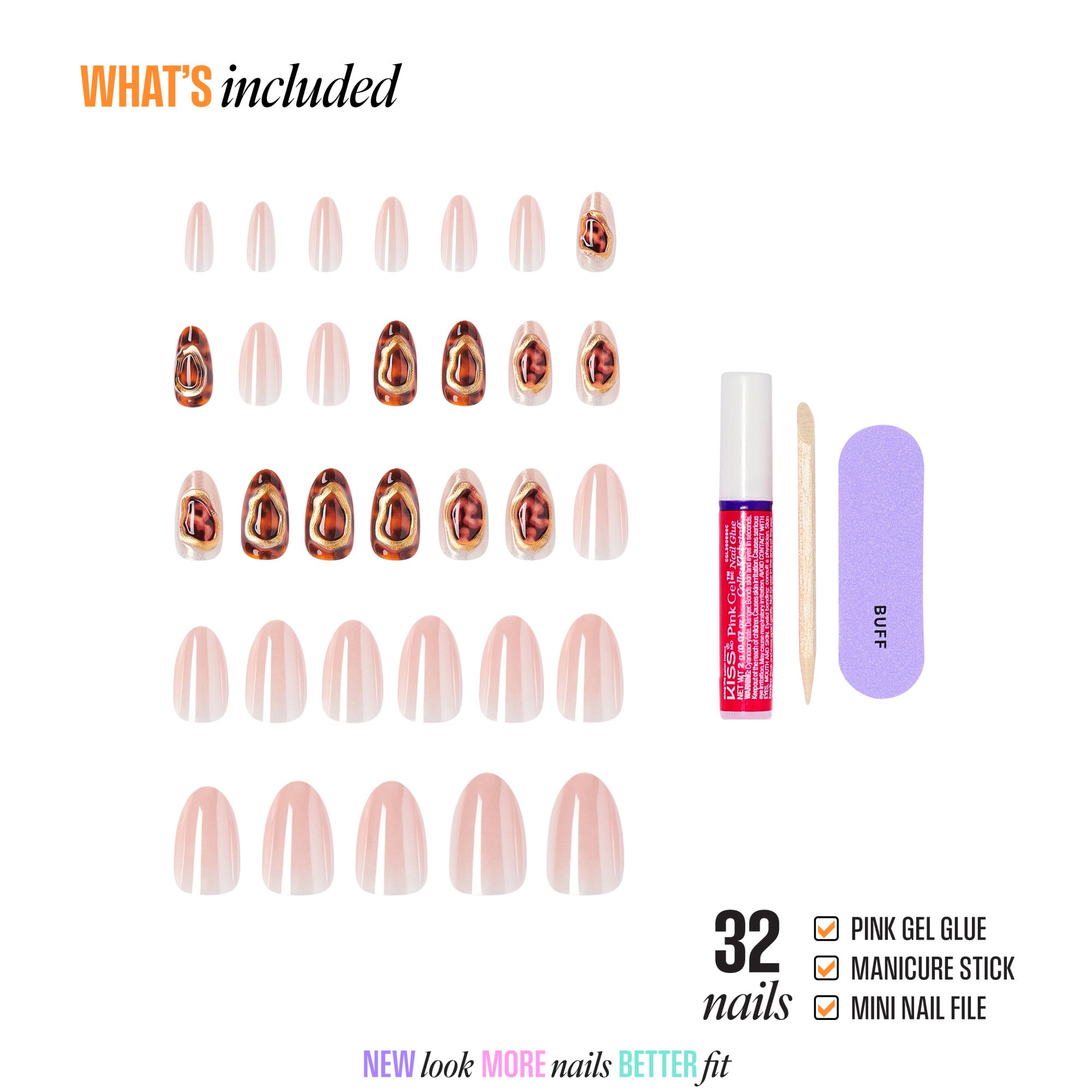 KISS NAIL DRIP Press On Glue Nails - Lively Whisper