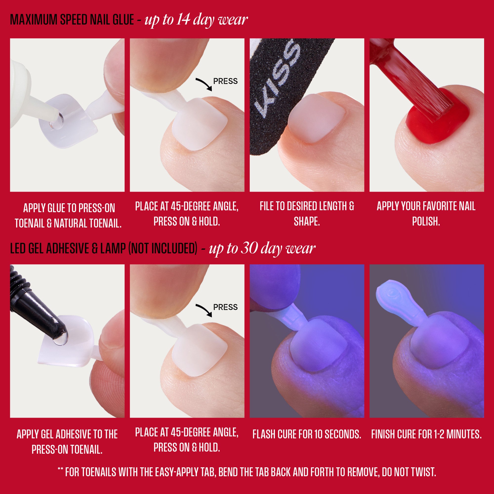 KISS Professional Full Cover Press On Toenails - Tippy Toes