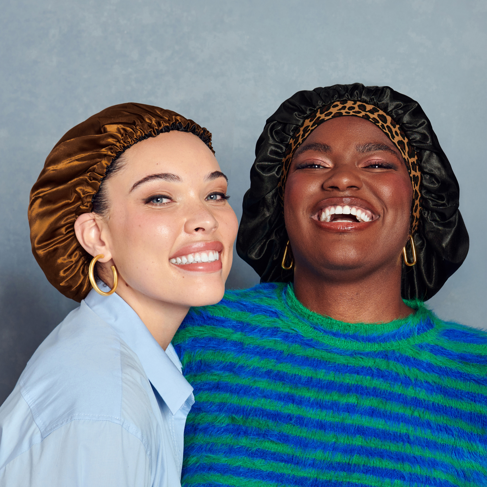 KISS Colors & Care Charmeuse Silky Satin Adjustable Reversible Bonnet - Brown & Black