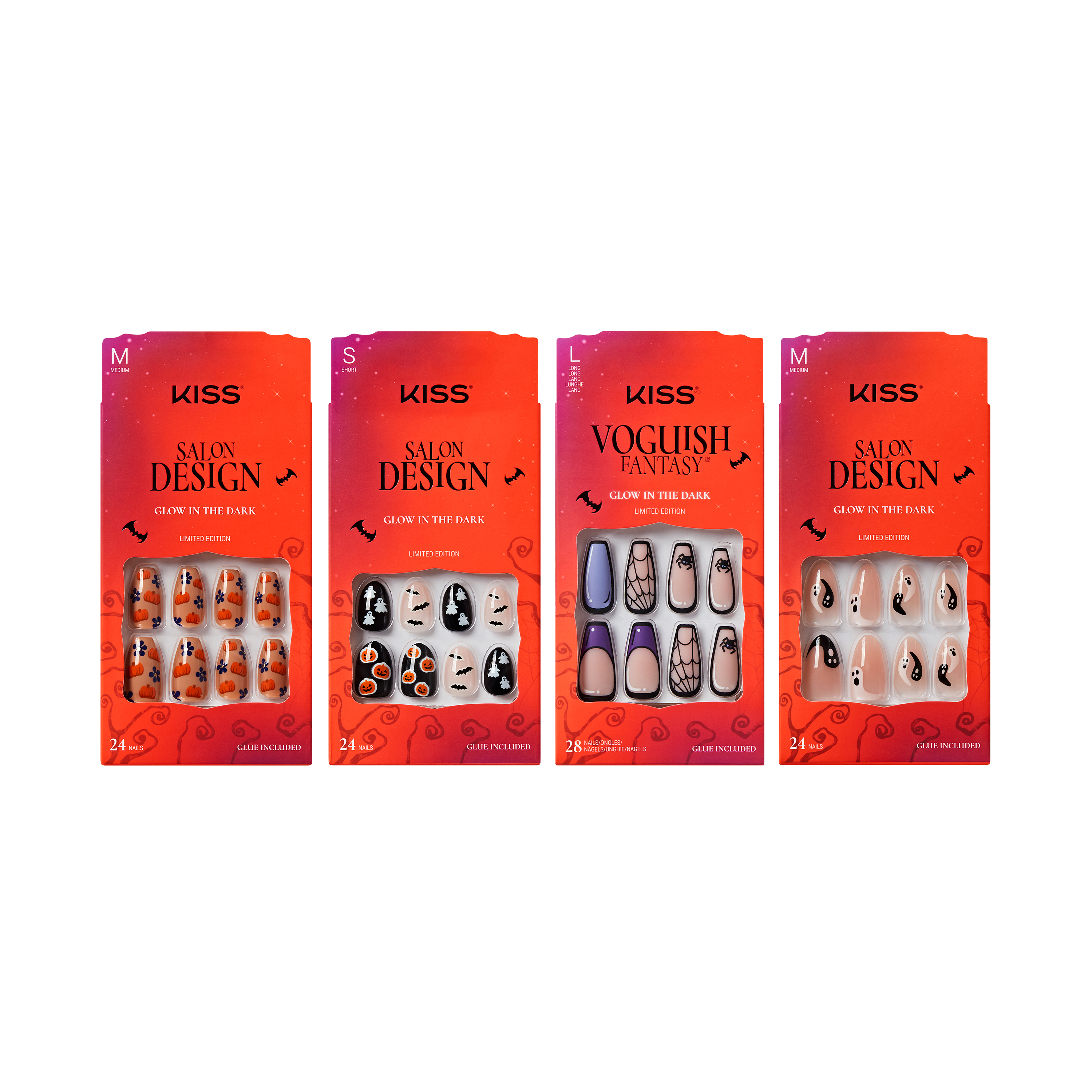 KISS Press On Glue Nails Halloween Bundle - Fright Night Favorites