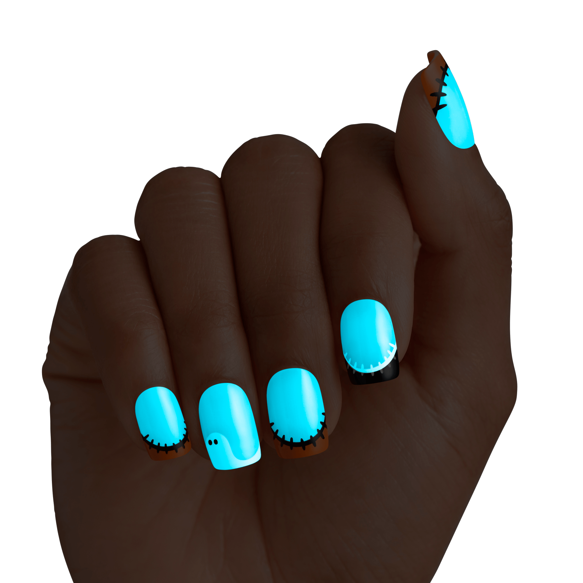 KISS Salon Design Halloween Press On Glue Nails - Midnight Magic