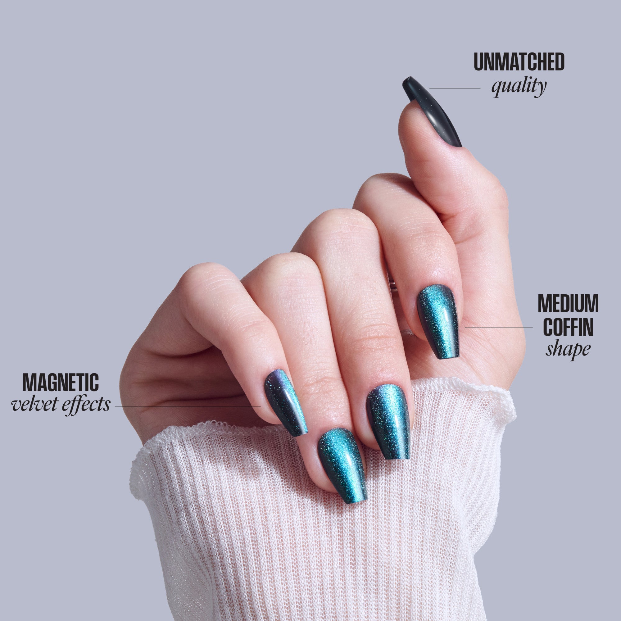 KISS CORE Magnetic Press On Glue Nails – Shimmering