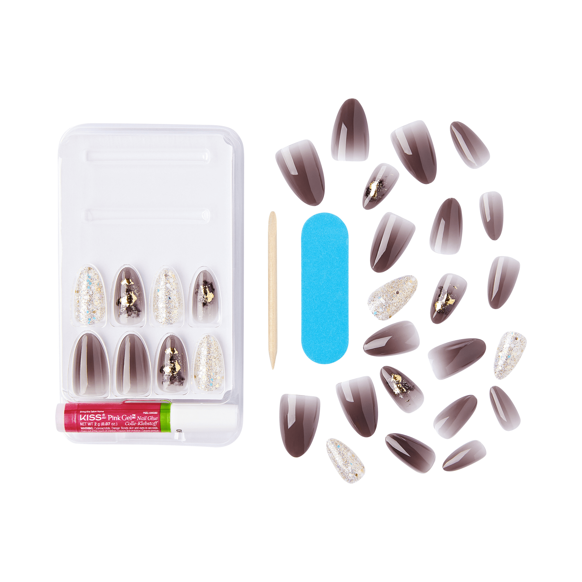 KISS Gel Fantasy Jelly Press On Glue Nails - Floral Jelly