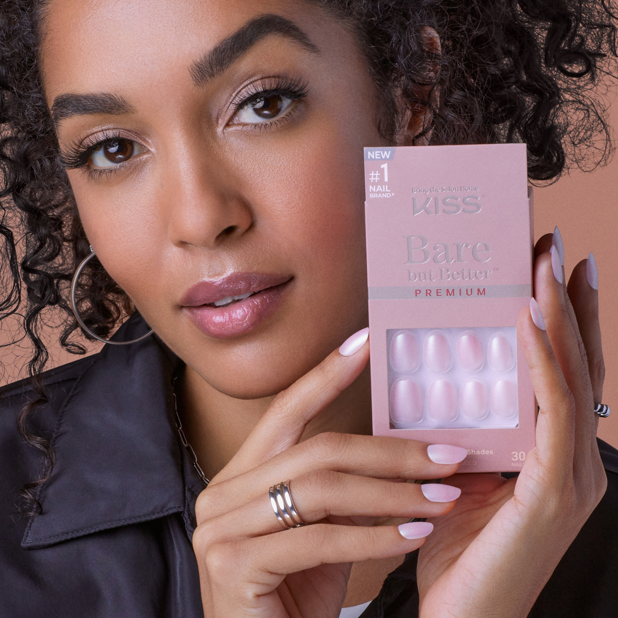KISS Bare but Better Premium Press On Glue Nails - Mocha