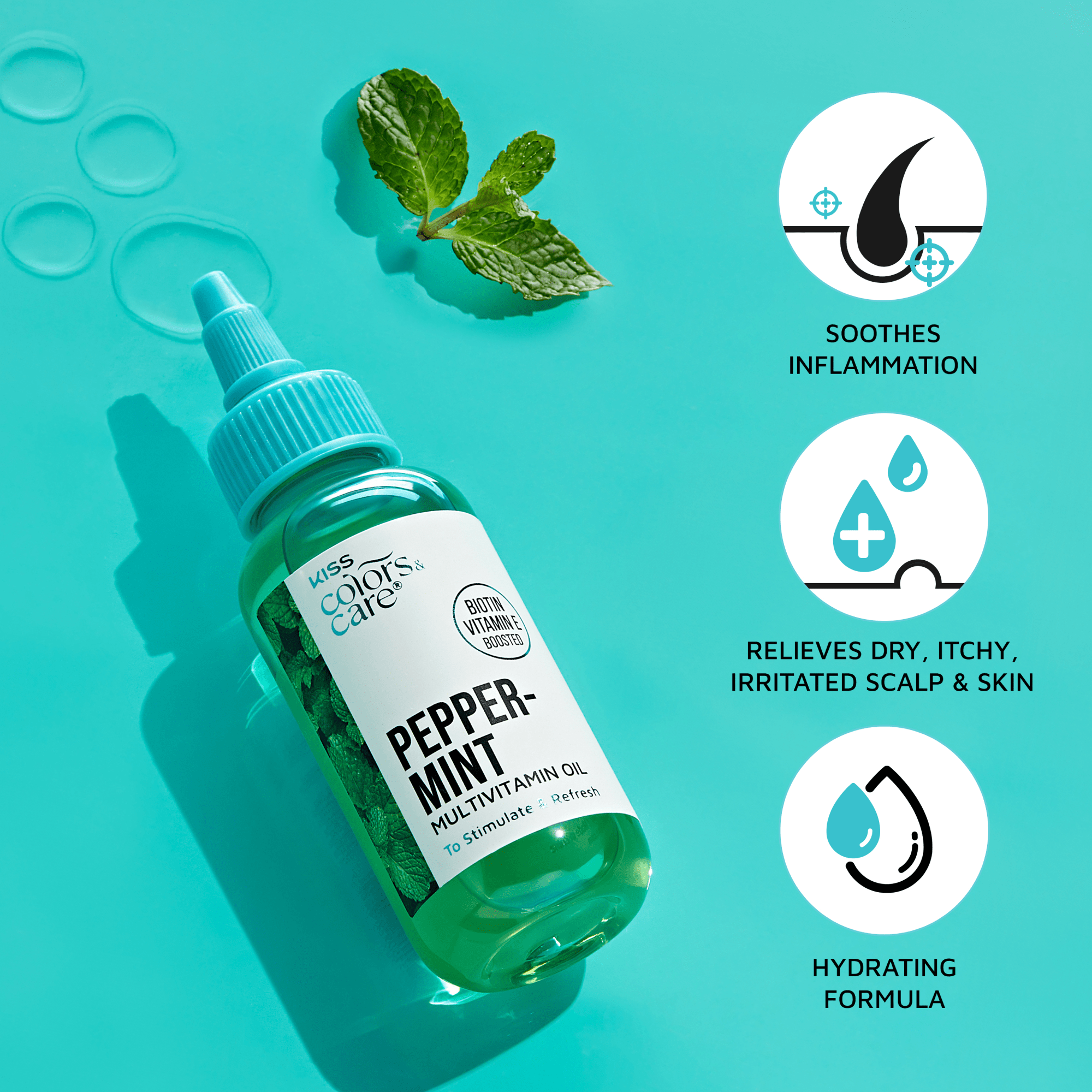 KISS Colors & Care Multivitamin Oil - Peppermint