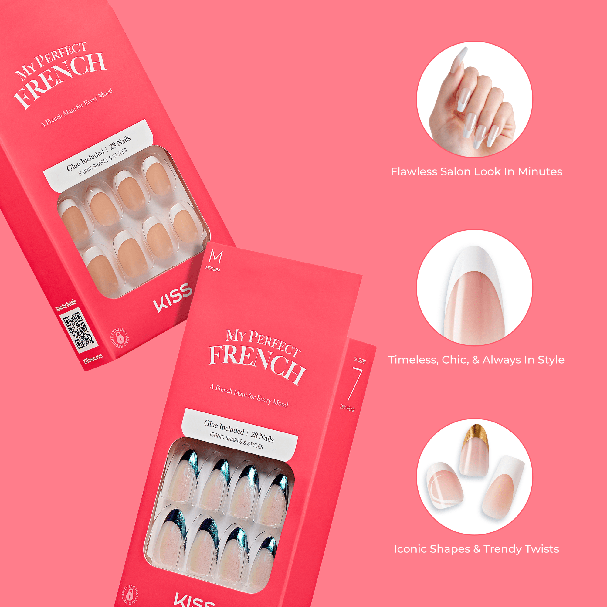 KISS My Perfect French Press On Glue Nails - Jealous